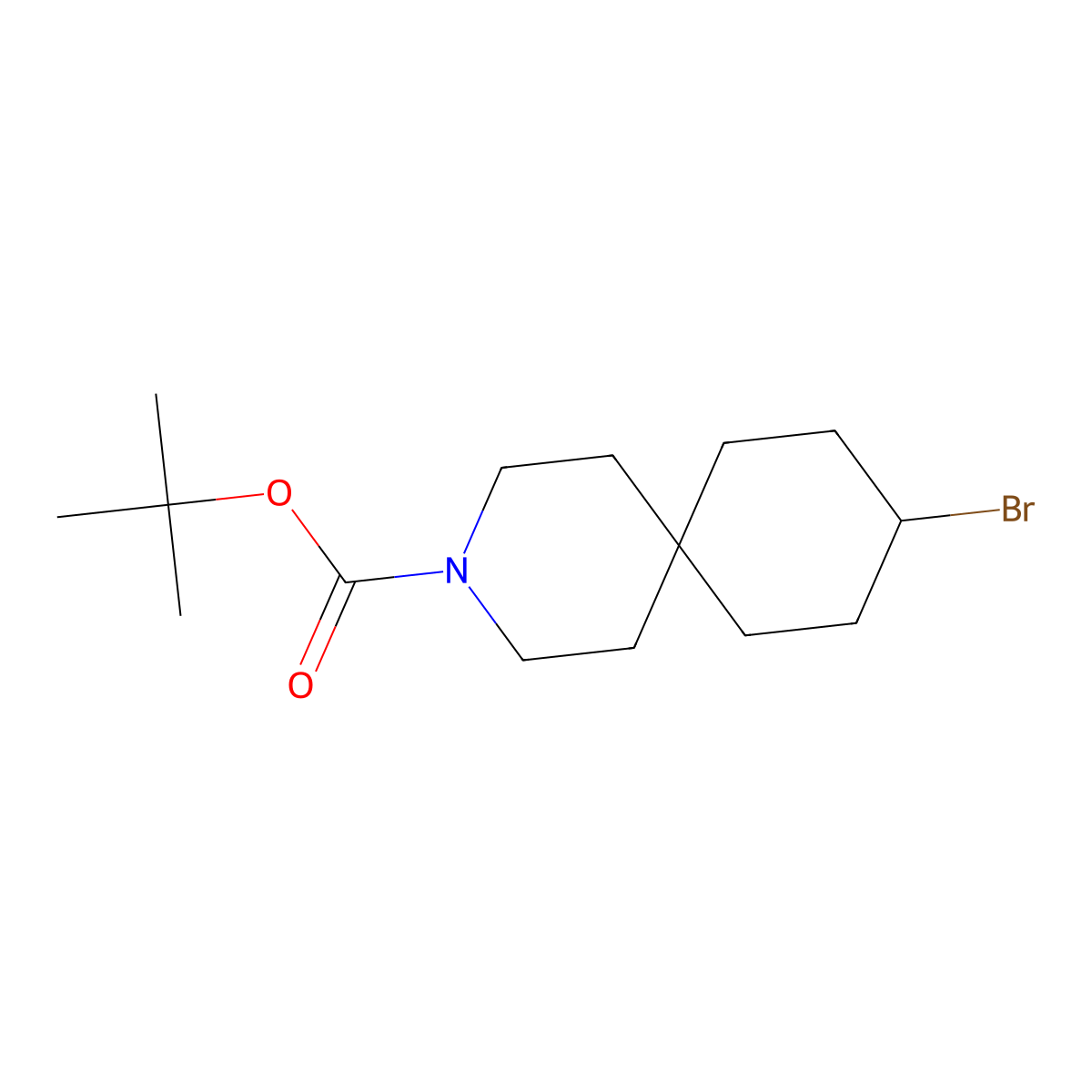 Tert-butyl 9-bromo-3-azaspiro[5.5]undecane-3-carboxylate molecular structure, CAS 2654056-93-4