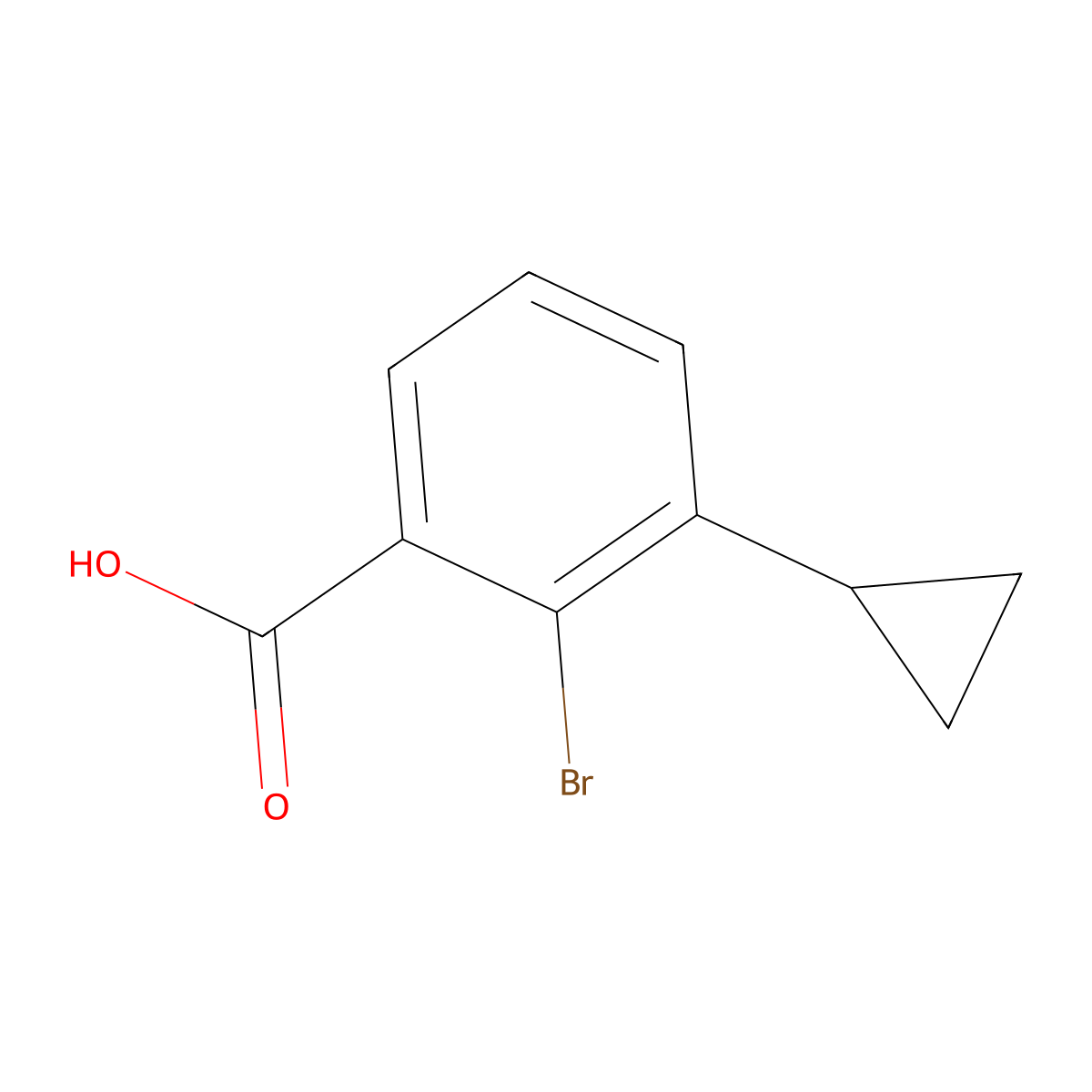 2-Bromo-3-cyclopropylbenzoic acid molecular structure, CAS 2654087-88-2