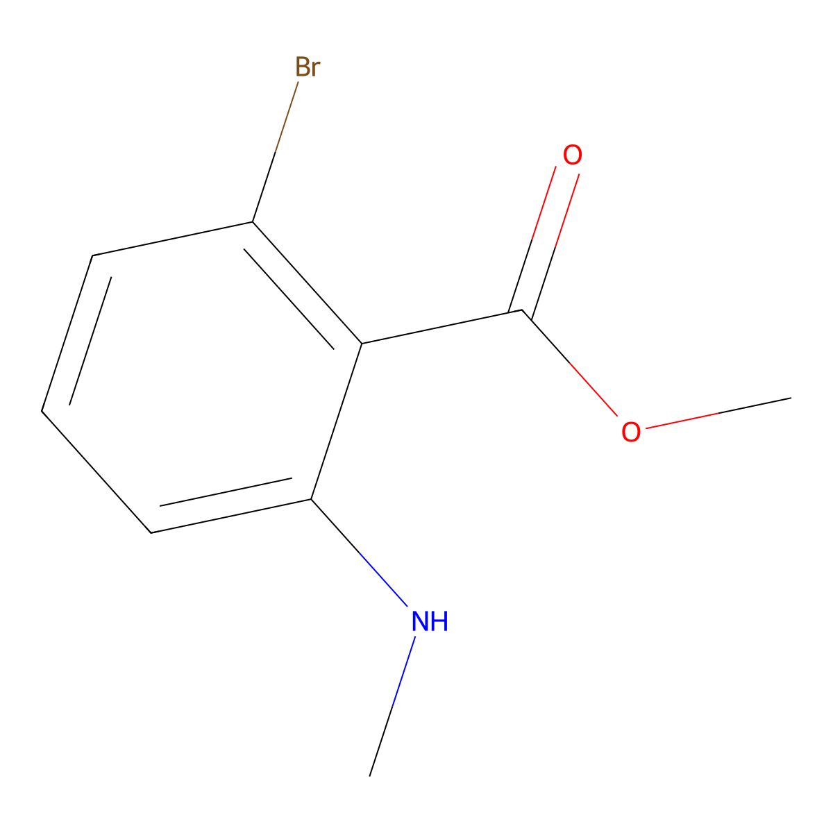Methyl 2-bromo-6-(methylamino)benzoate molecular structure, CAS 2654087-90-6