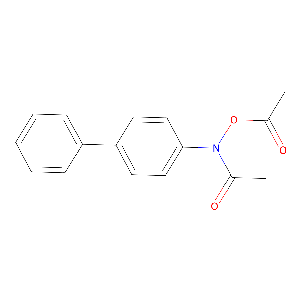 N-(acetyloxy)-N-(1,1'-biphenyl)-4-ylacetamide molecular structure, CAS 26541-56-0