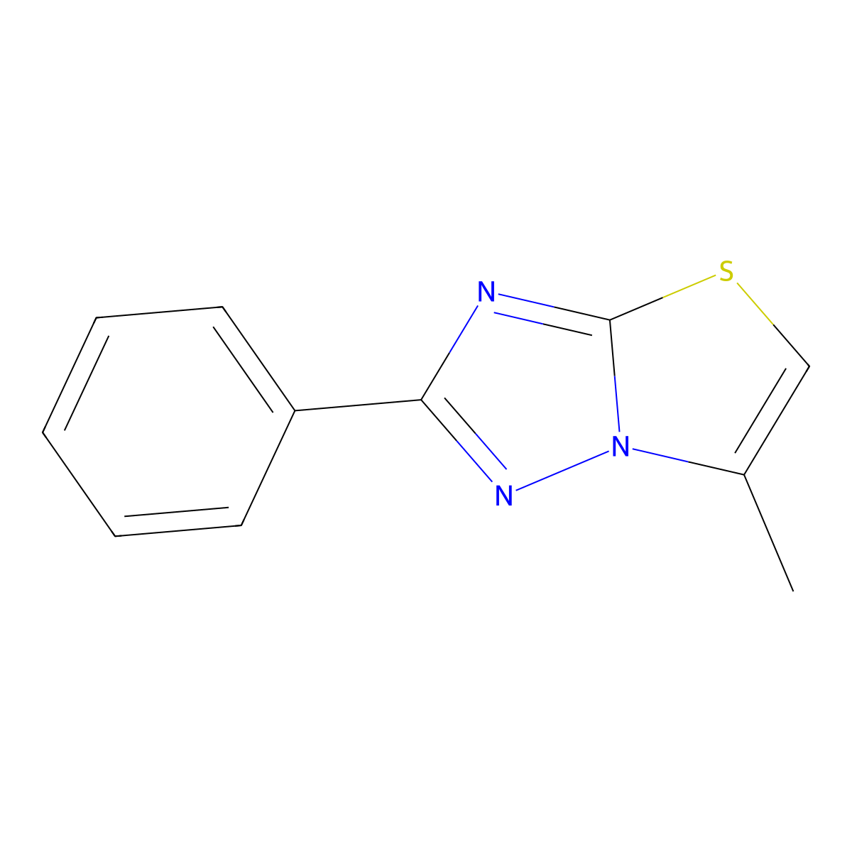 6-Methyl-2-phenyl[1,3]thiazolo[3,2-b][1,2,4]triazole molecular structure, CAS 26542-69-8