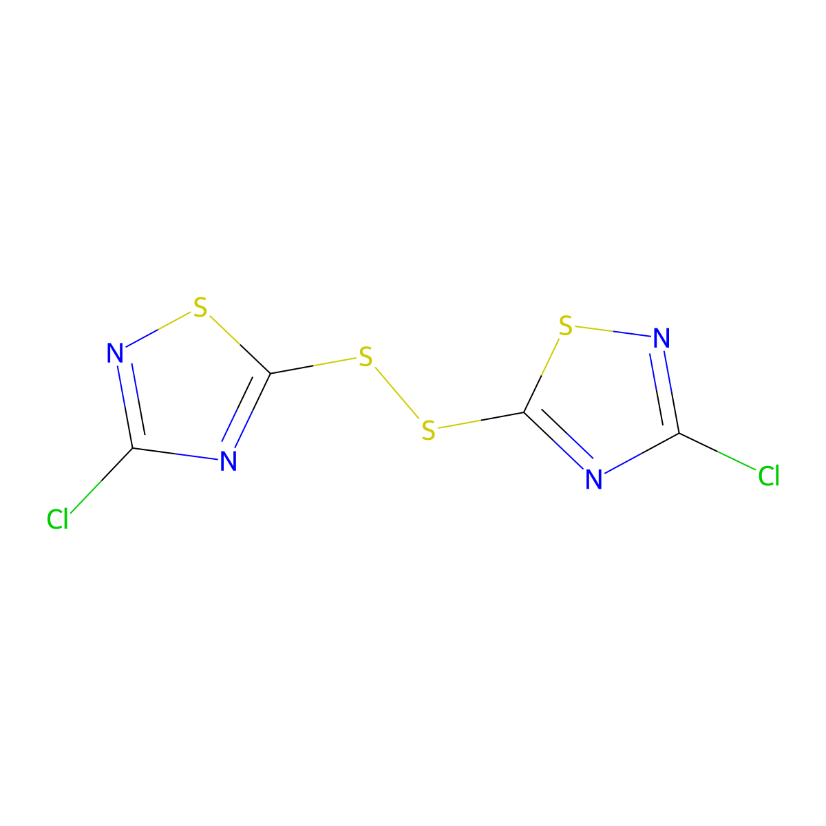 5,5'-Disulfanediylbis(3-chloro-1,2,4-thiadiazole) molecular structure, CAS 26542-77-8