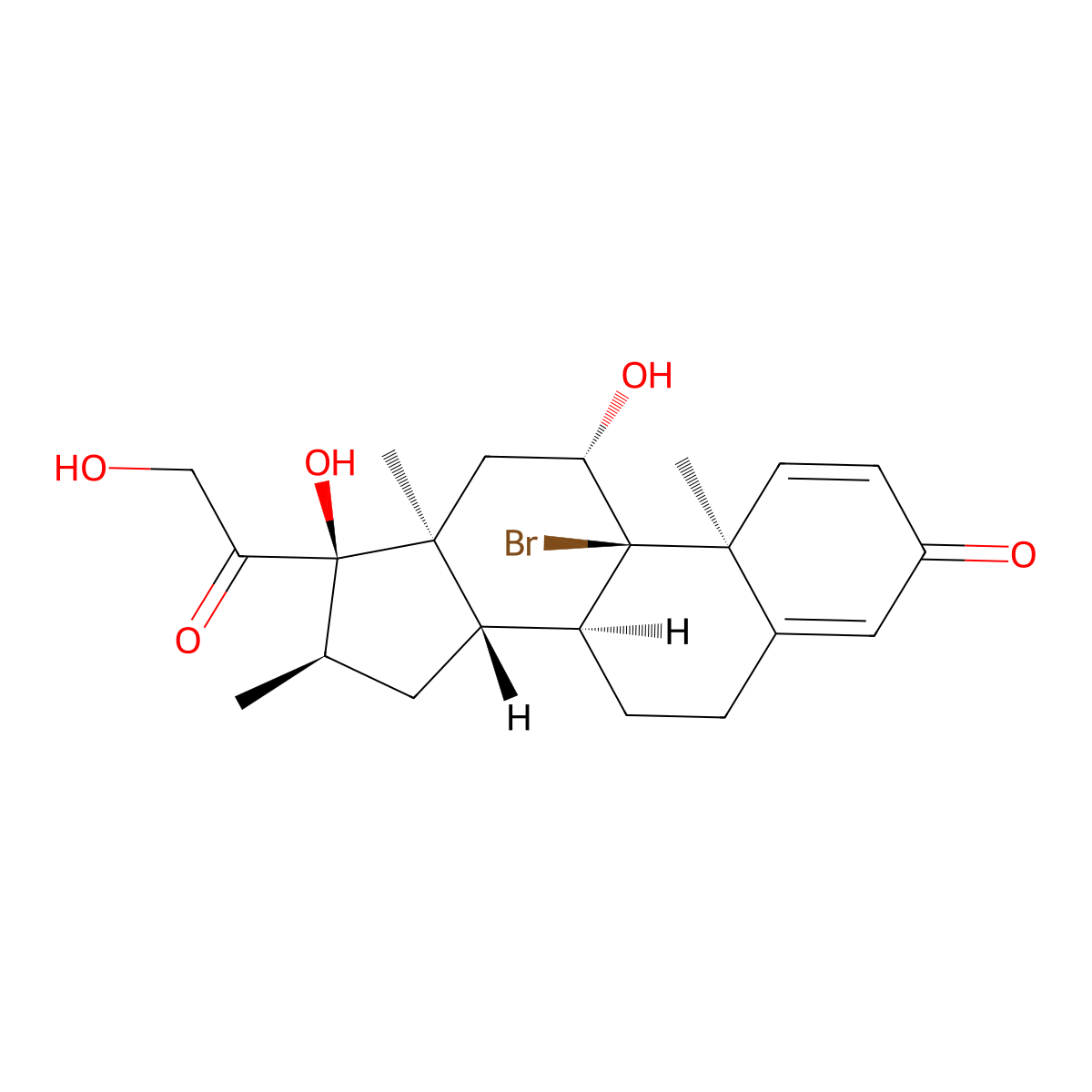 9alpha-Bromo-16alpha-methylprednisolone molecular structure, CAS 26543-61-3