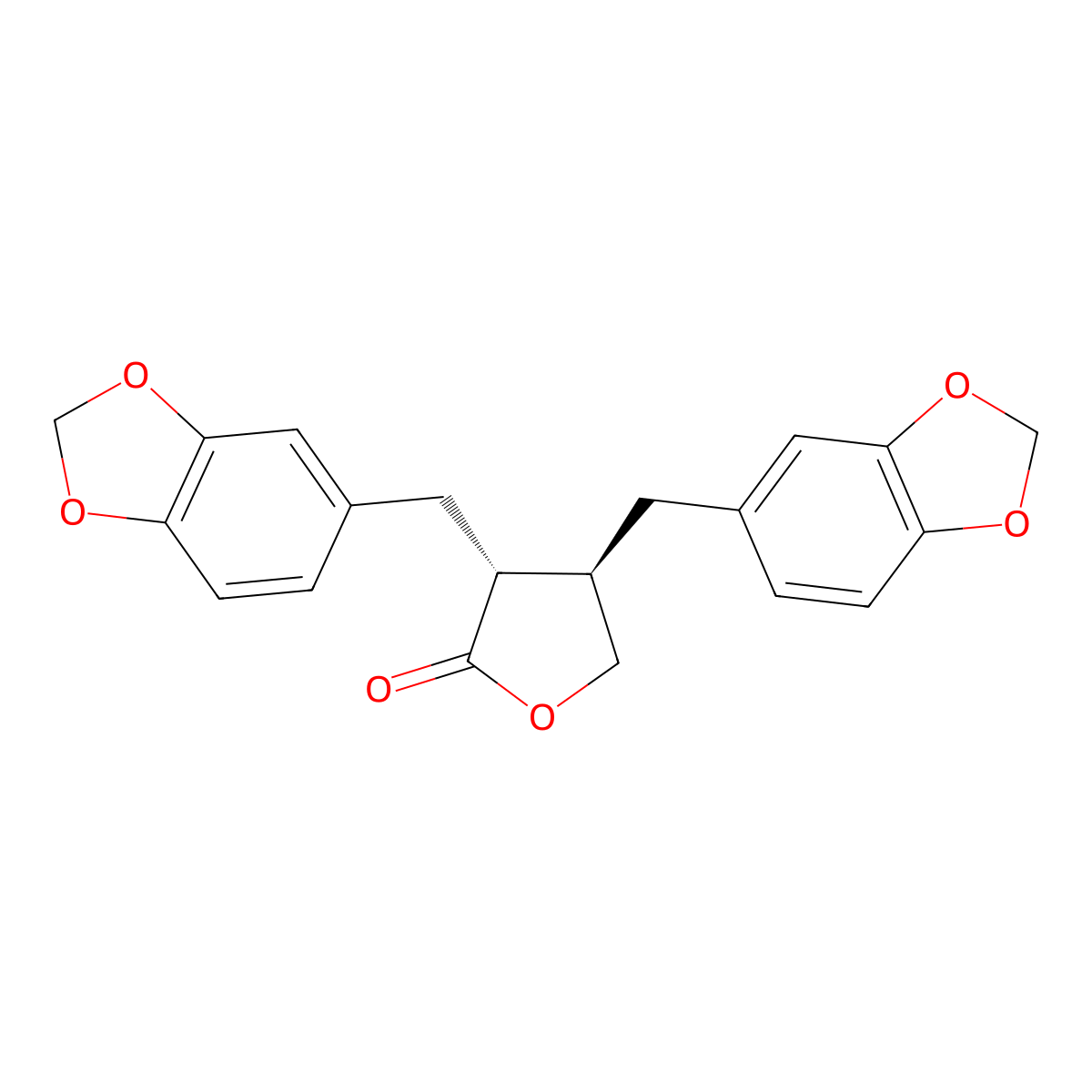 Hinokinin molecular structure, CAS 26543-89-5