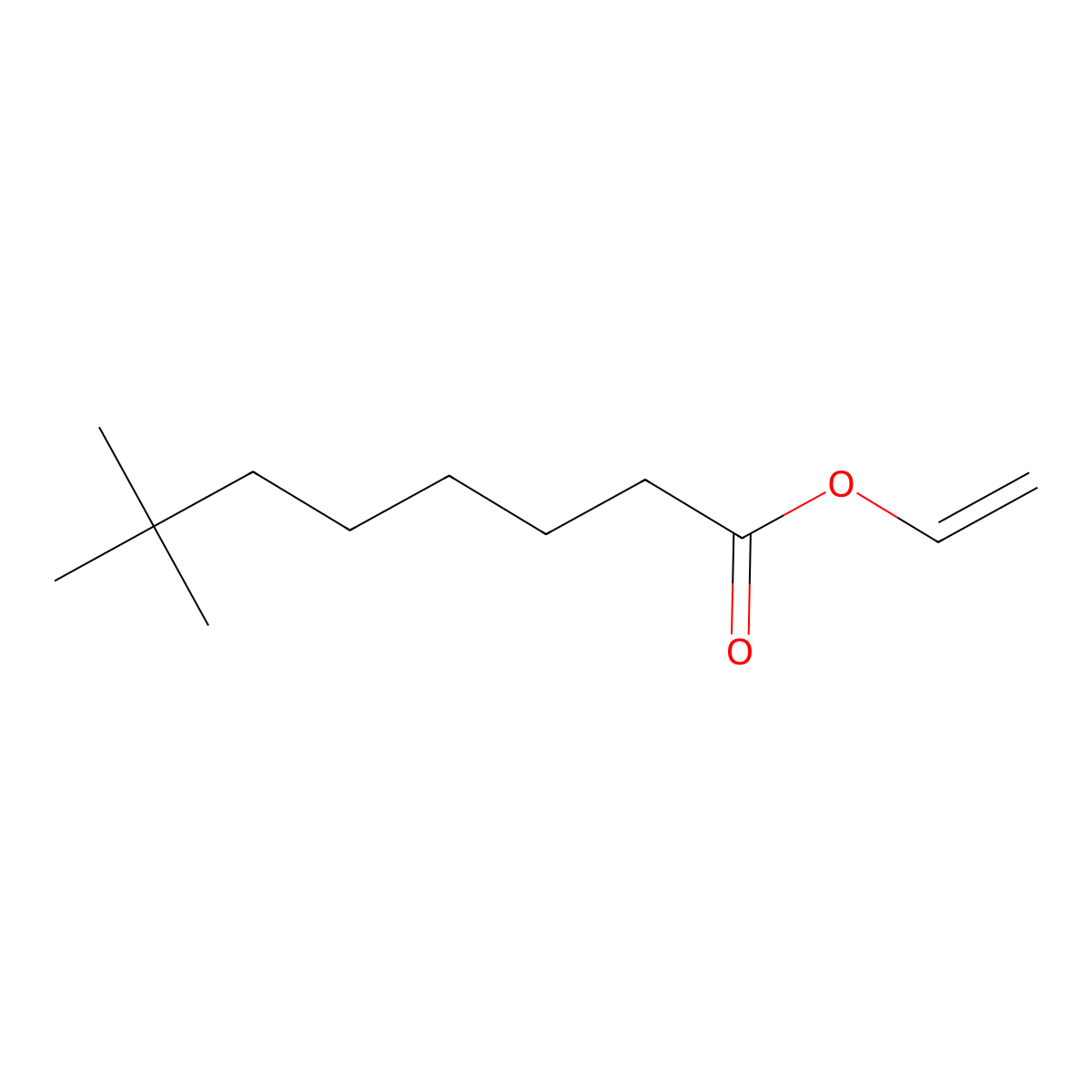 Vinyl tert-decanoate molecular structure, CAS 26544-09-2