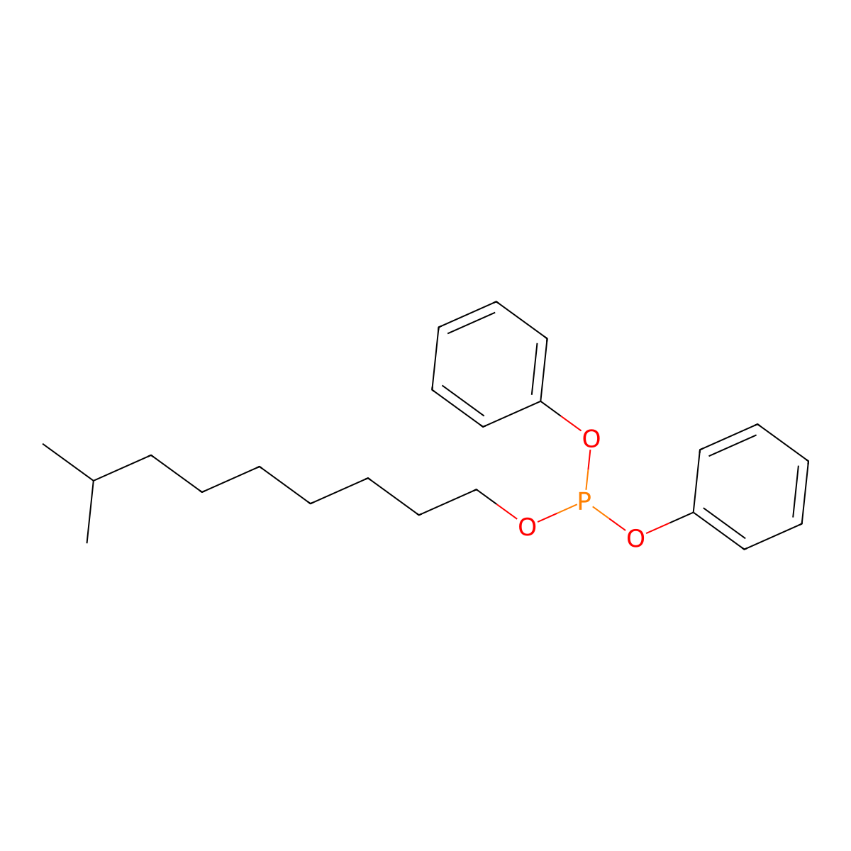 Diphenyl isodecyl phosphite molecular structure, CAS 26544-23-0
