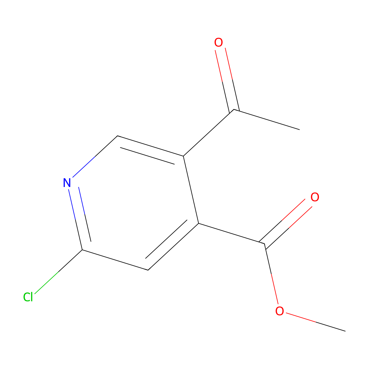 Methyl 5-acetyl-2-chloroisonicotinate molecular structure, CAS 2654746-74-2
