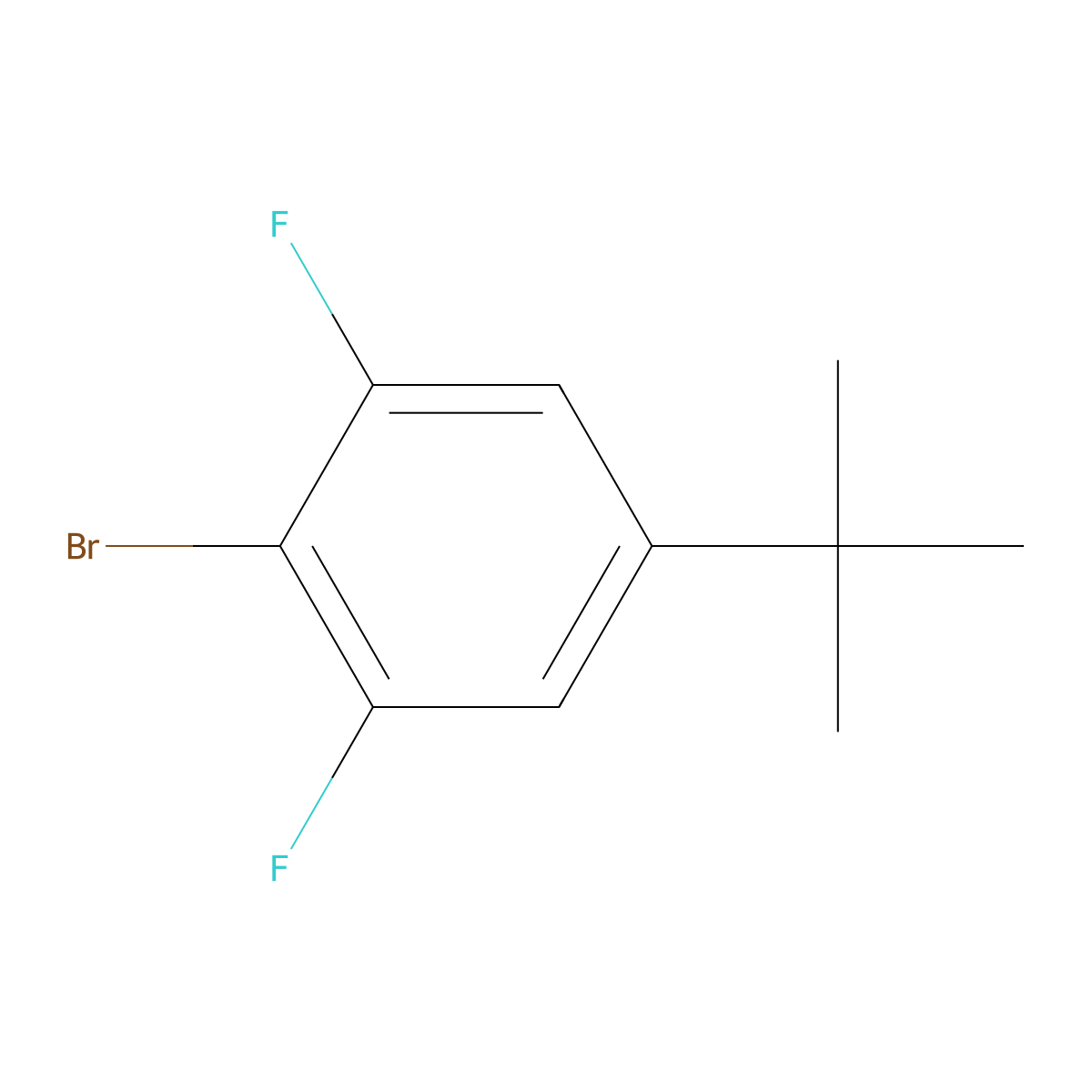 2-Bromo-5-tert-butyl-1,3-difluorobenzene molecular structure, CAS 2654753-01-0