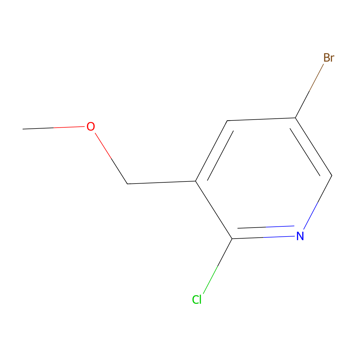 5-Bromo-2-chloro-3-(methoxymethyl)pyridine molecular structure, CAS 2654760-54-8