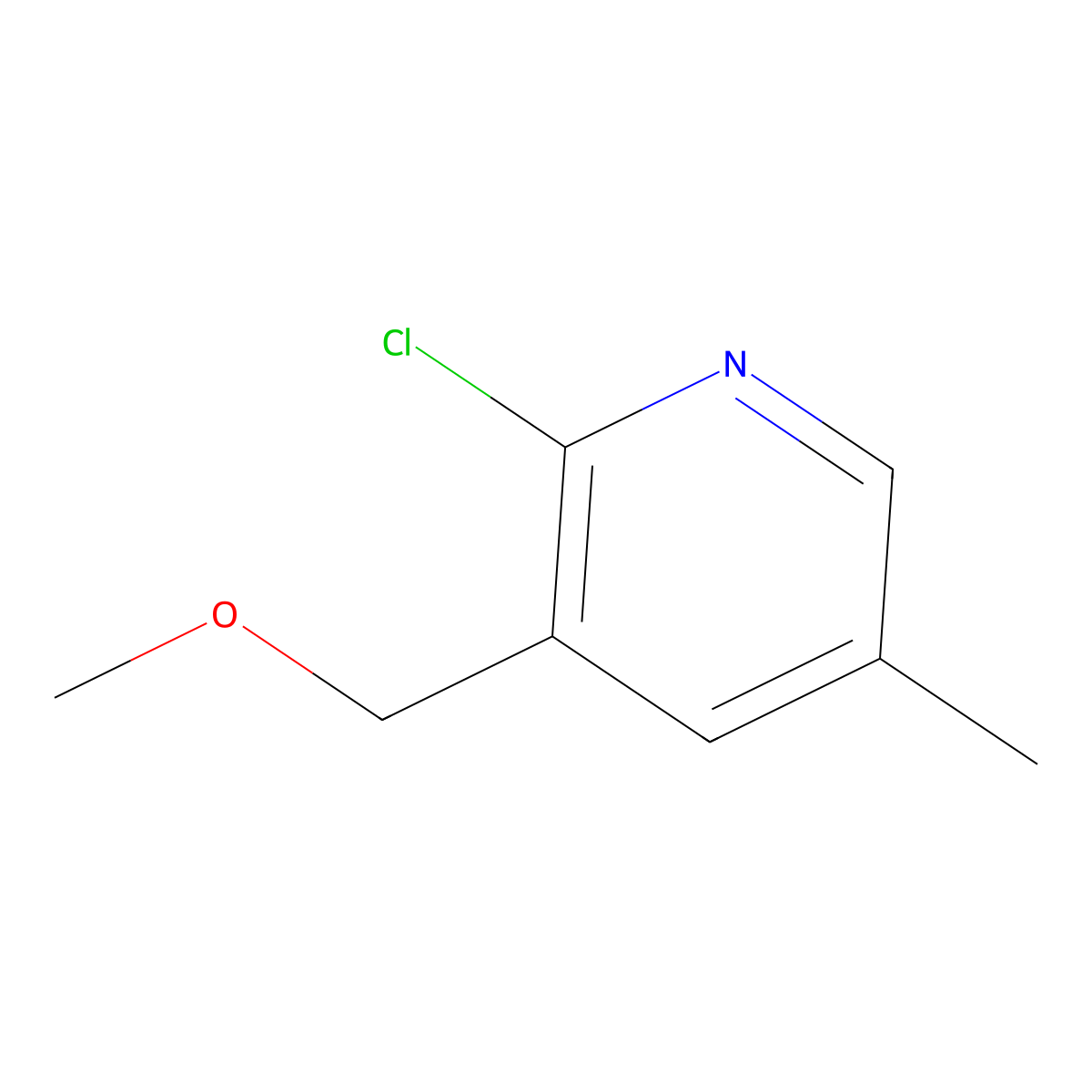 2-Chloro-3-(methoxymethyl)-5-methylpyridine molecular structure, CAS 2654760-55-9