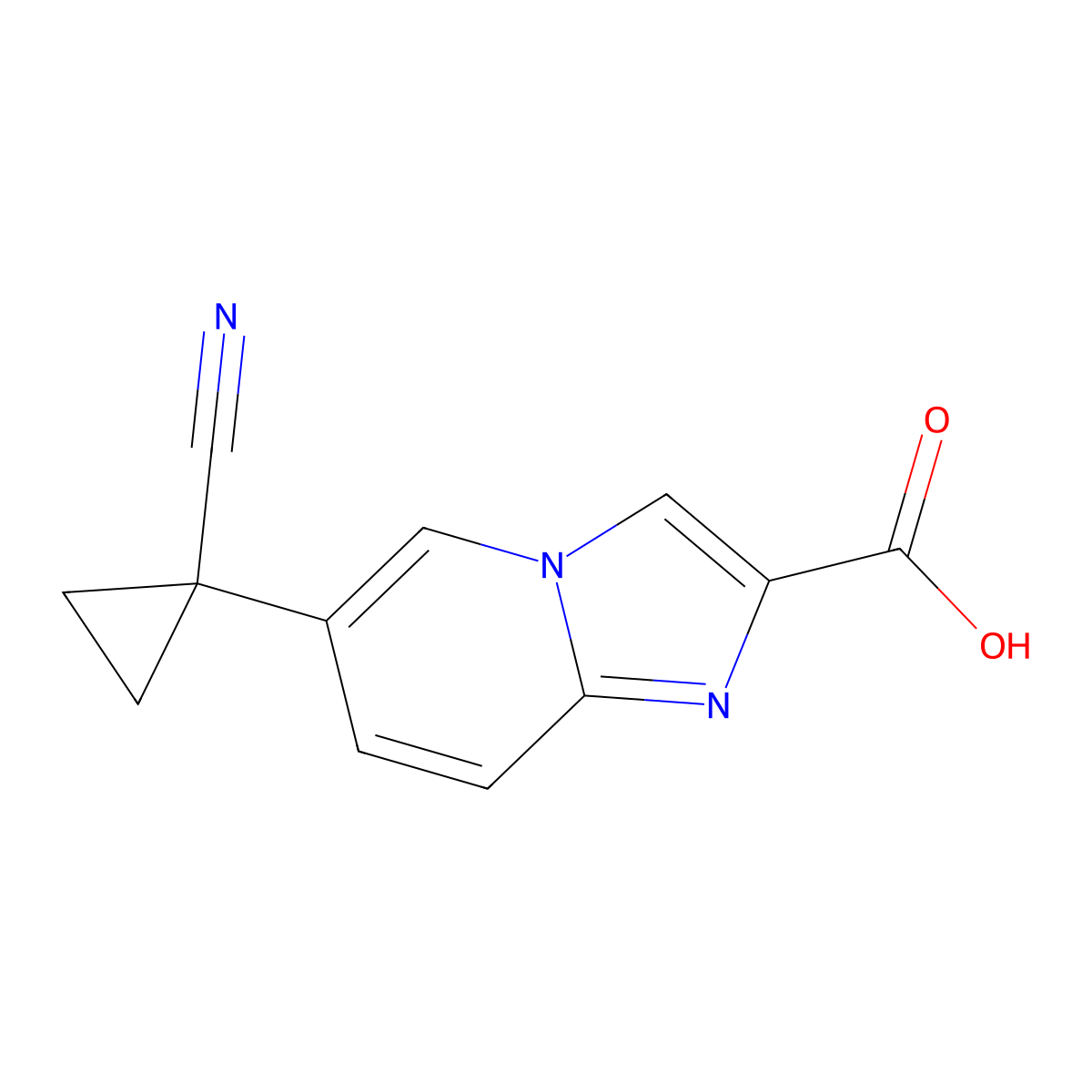 6-(1-Cyanocyclopropyl)imidazo[1,2-a]pyridine-2-carboxylic acid molecular structure, CAS 2654760-79-7