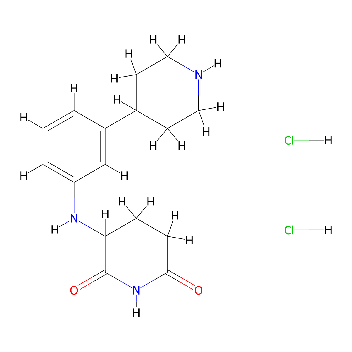3-((3-(Piperidin-4-yl)phenyl)amino)piperidine-2,6-dione dihydrochloride molecular structure, CAS 2654821-92-6