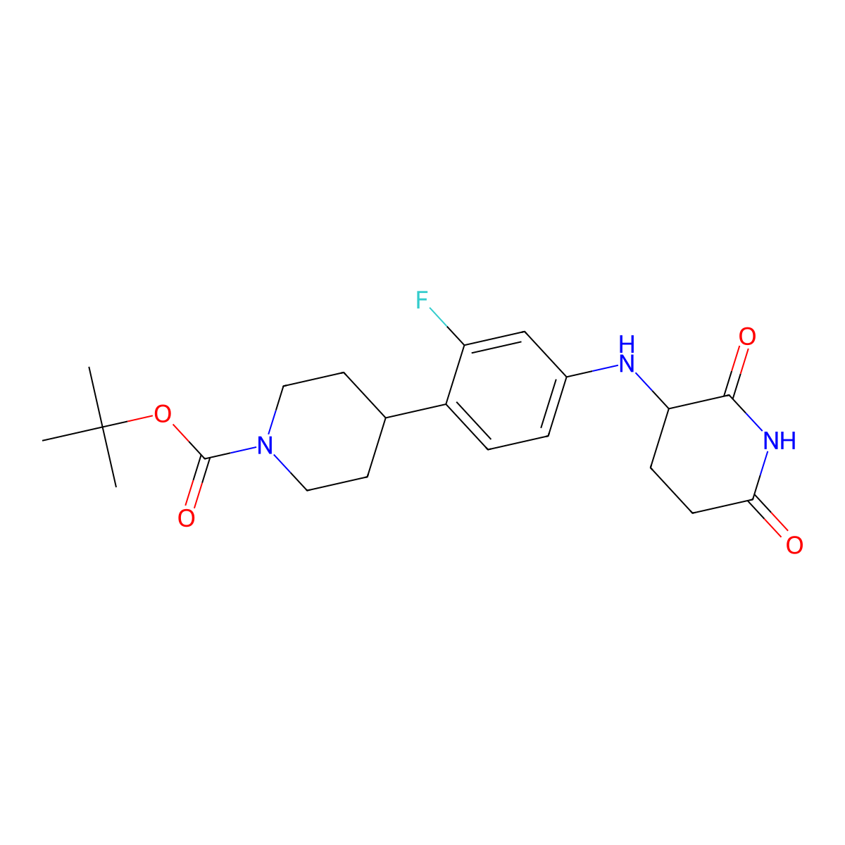 Tert-butyl 4-(4-[(2,6-dioxopiperidin-3-yl)amino]-2-fluorophenyl)piperidine-1-carboxylate molecular structure, CAS 2654822-02-1