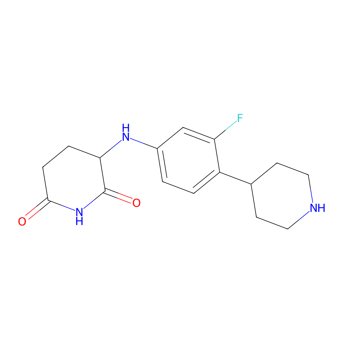 3-((3-Fluoro-4-(piperidin-4-yl)phenyl)amino)piperidine-2,6-dione molecular structure, CAS 2654822-03-2