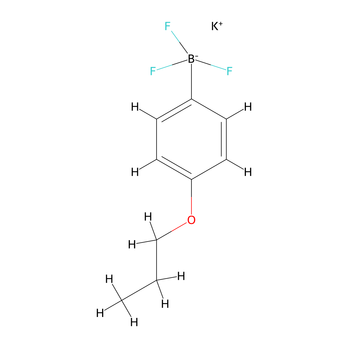 Potassium trifluoro(4-propoxyphenyl)borate molecular structure, CAS 2654843-38-4