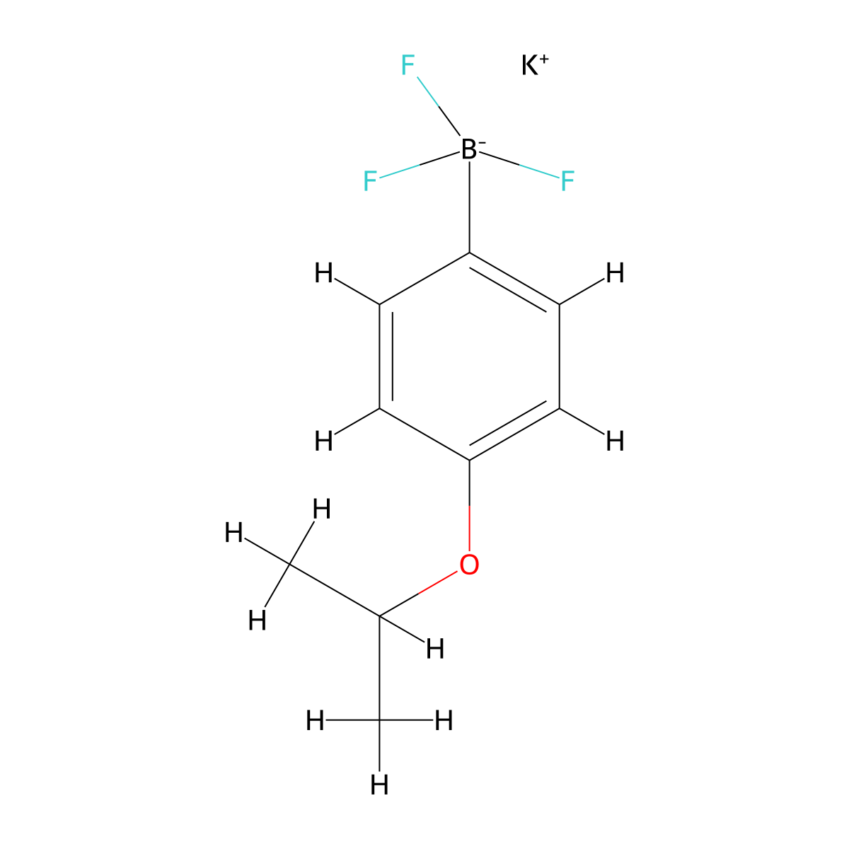 Potassium trifluoro[4-(propan-2-yloxy)phenyl]boranuide molecular structure, CAS 2654843-40-8