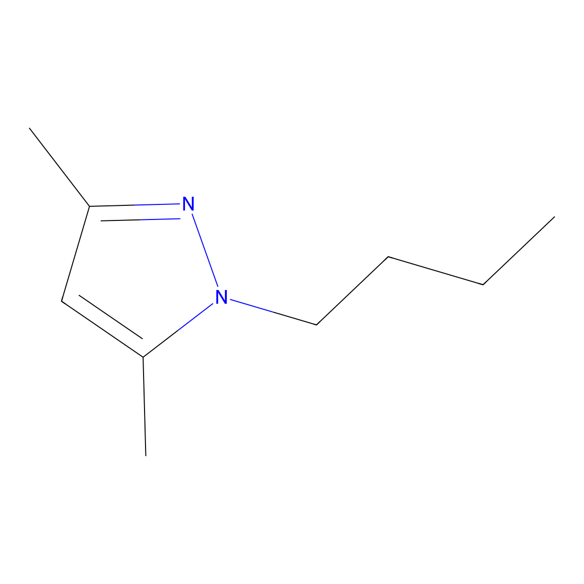 1-Butyl-3,5-dimethyl-1H-pyrazole molecular structure, CAS 2655-37-0