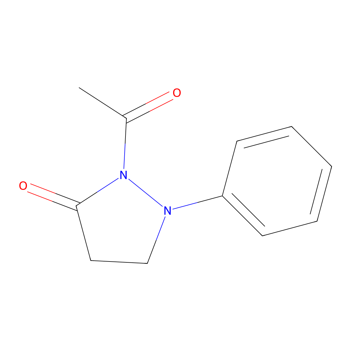 2-Acetyl-1-phenylpyrazolidin-3-one molecular structure, CAS 2655-46-1