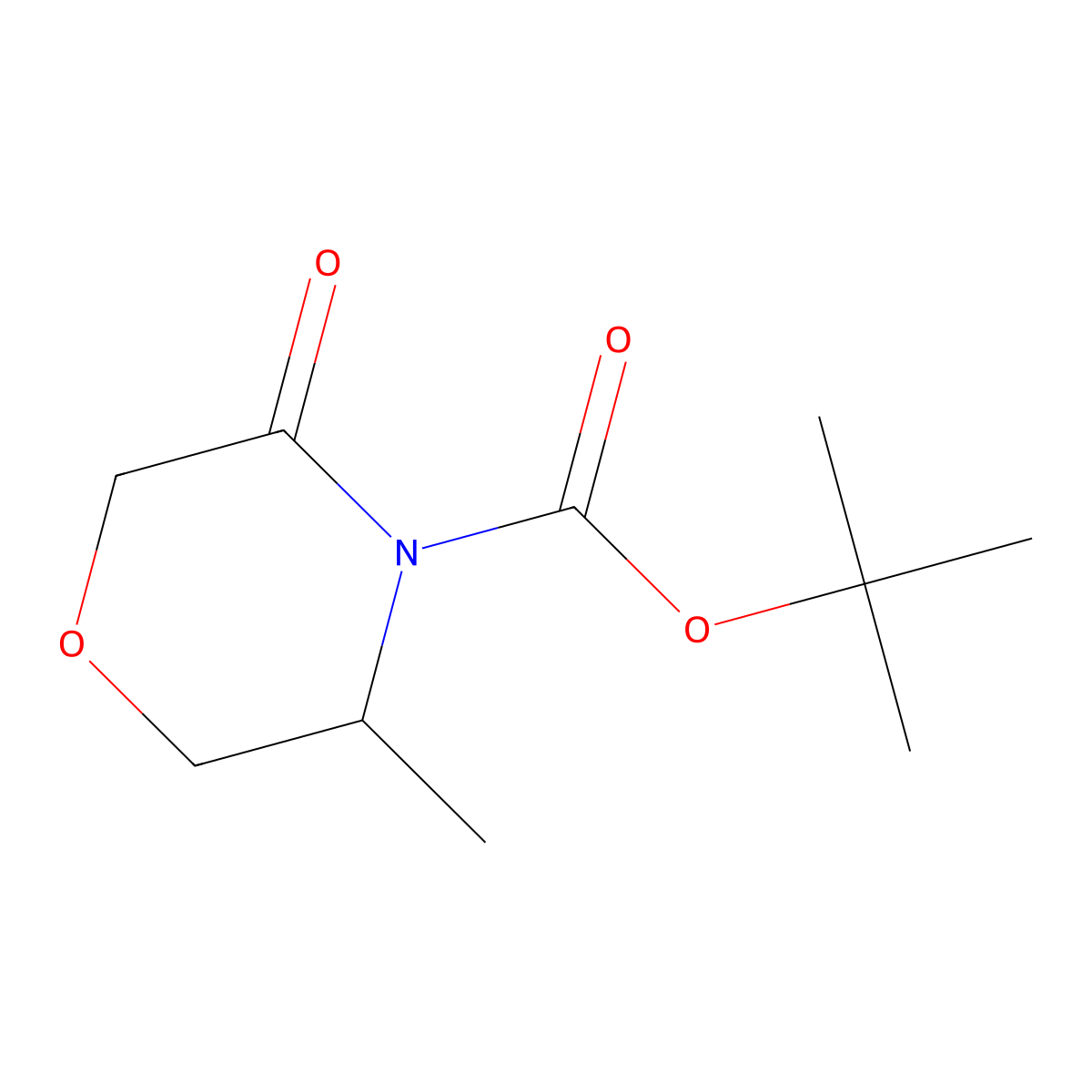 Tert-butyl 3-methyl-5-oxo-morpholine-4-carboxylate molecular structure, CAS 2655519-27-8