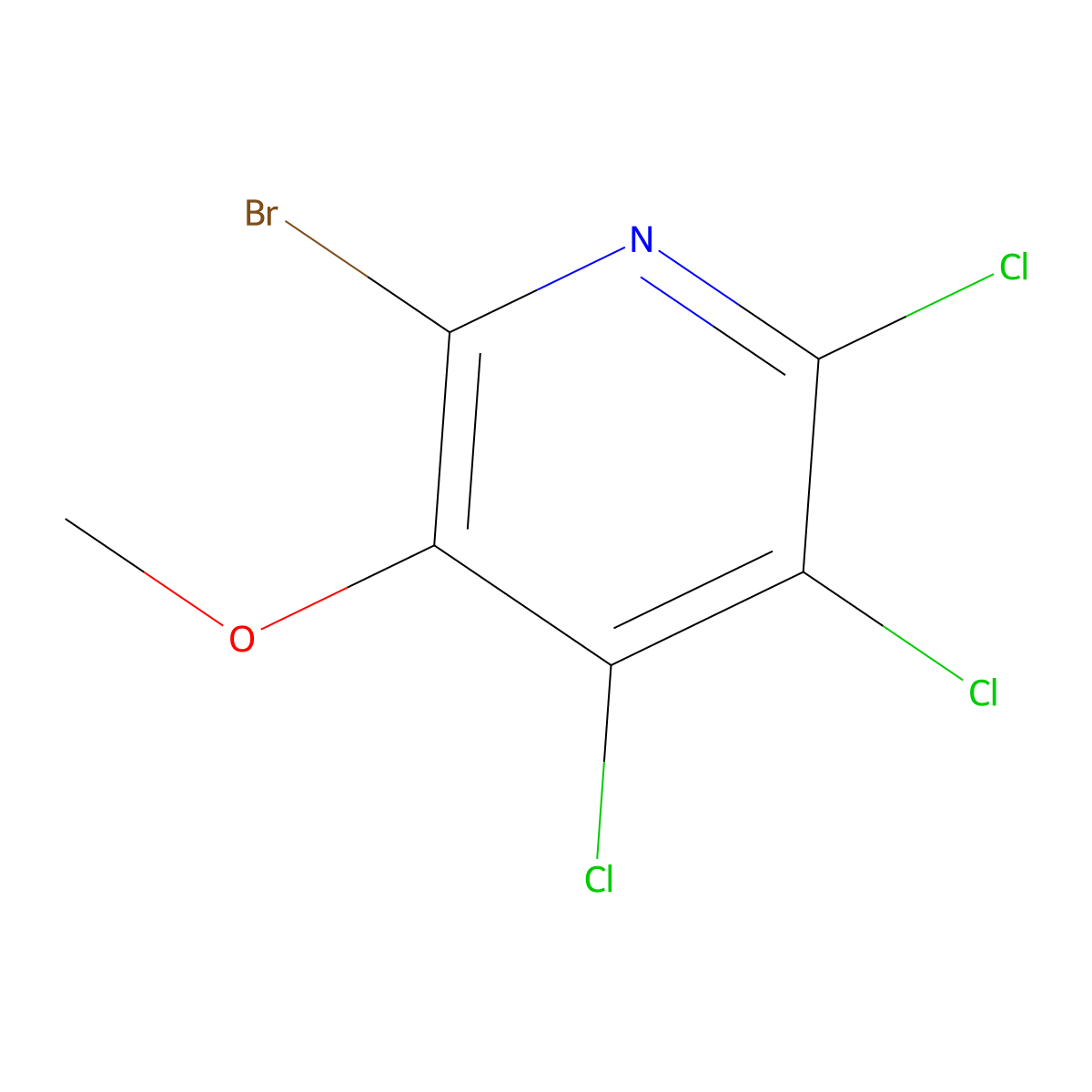 2-Bromo-4,5,6-trichloro-3-methoxypyridine molecular structure, CAS 2655608-54-9