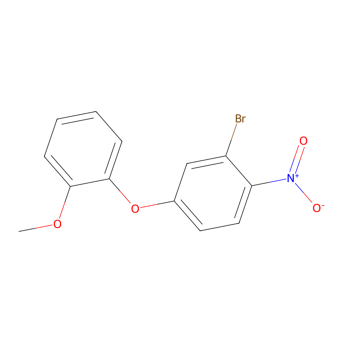 2-Bromo-4-(2-methoxyphenoxy)-1-nitrobenzene molecular structure, CAS 2655608-56-1