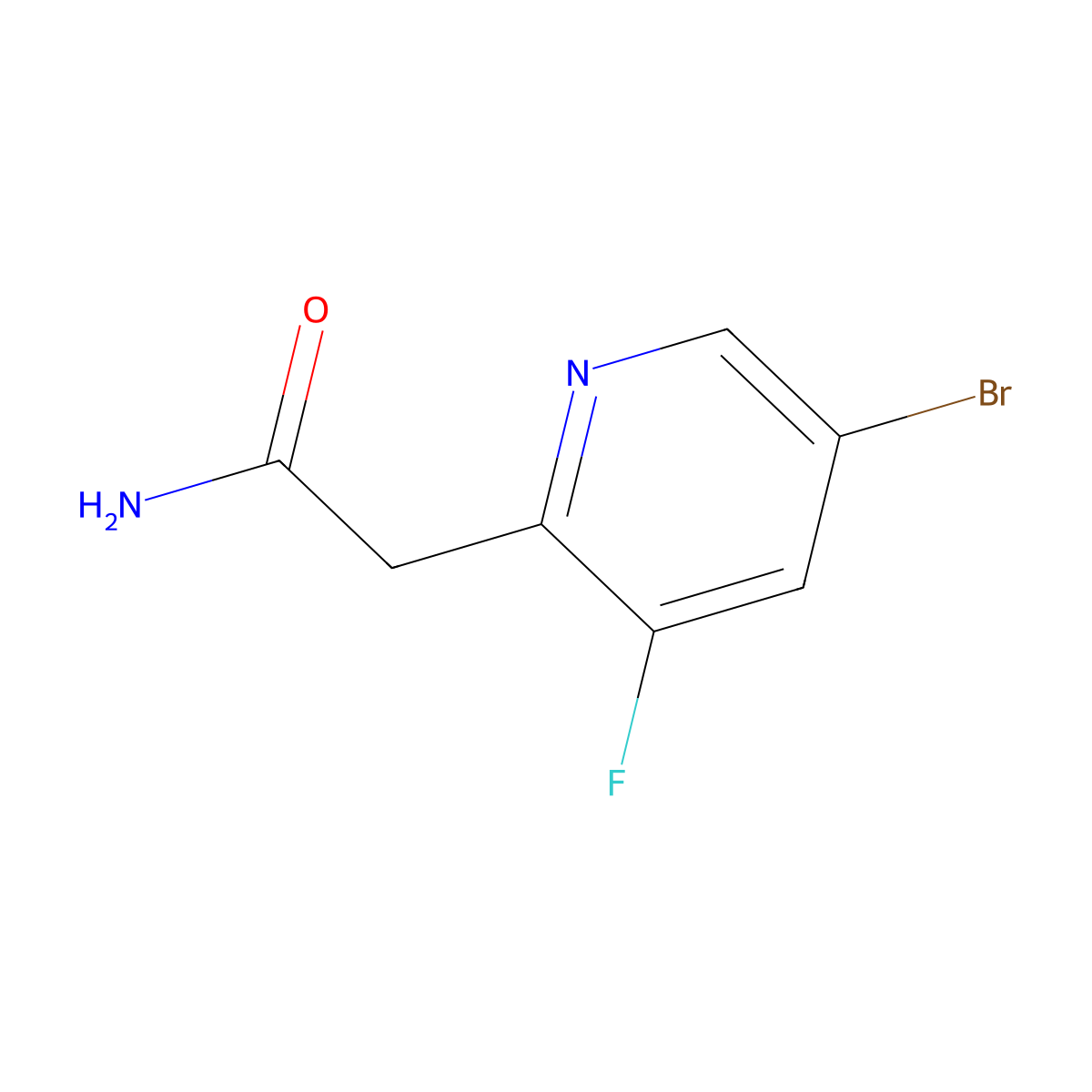 2-(5-Bromo-3-fluoropyridin-2-yl)acetamide molecular structure, CAS 2655608-59-4