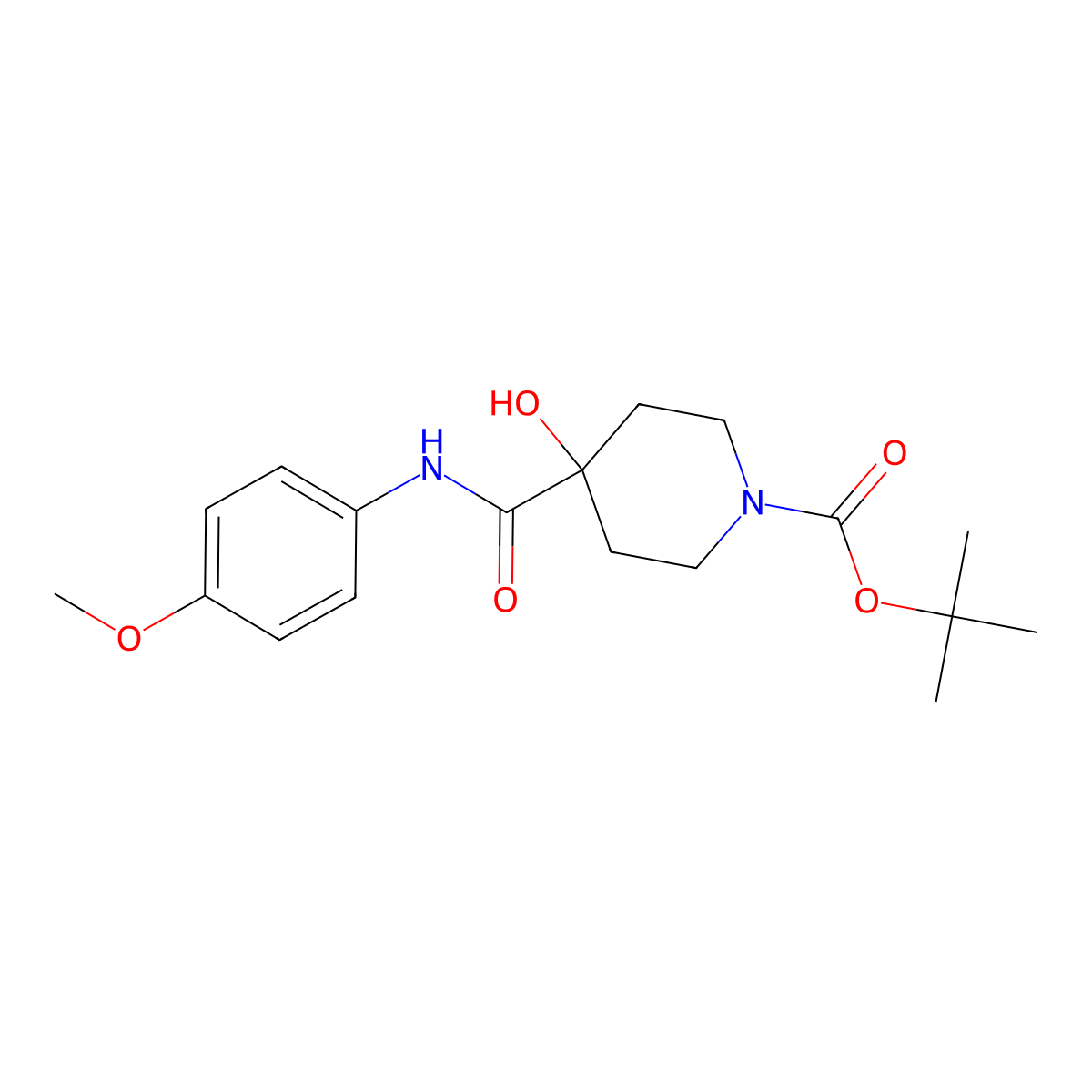 tert-Butyl 4-hydroxy-4-[(4-methoxyphenyl)carbamoyl]piperidine-1-carboxylate molecular structure, CAS 2655608-64-1