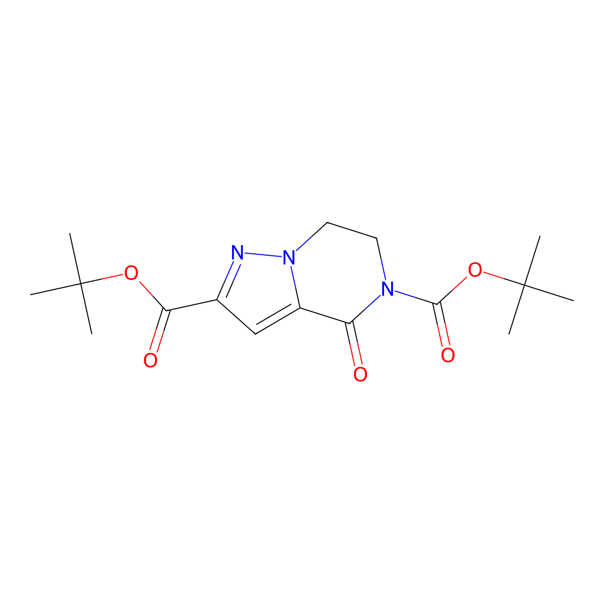2,5-Di-tert-butyl 4-oxo-6H,7H-pyrazolo[1,5-a]pyrazine-2,5-dicarboxylate molecular structure, CAS 2655608-65-2