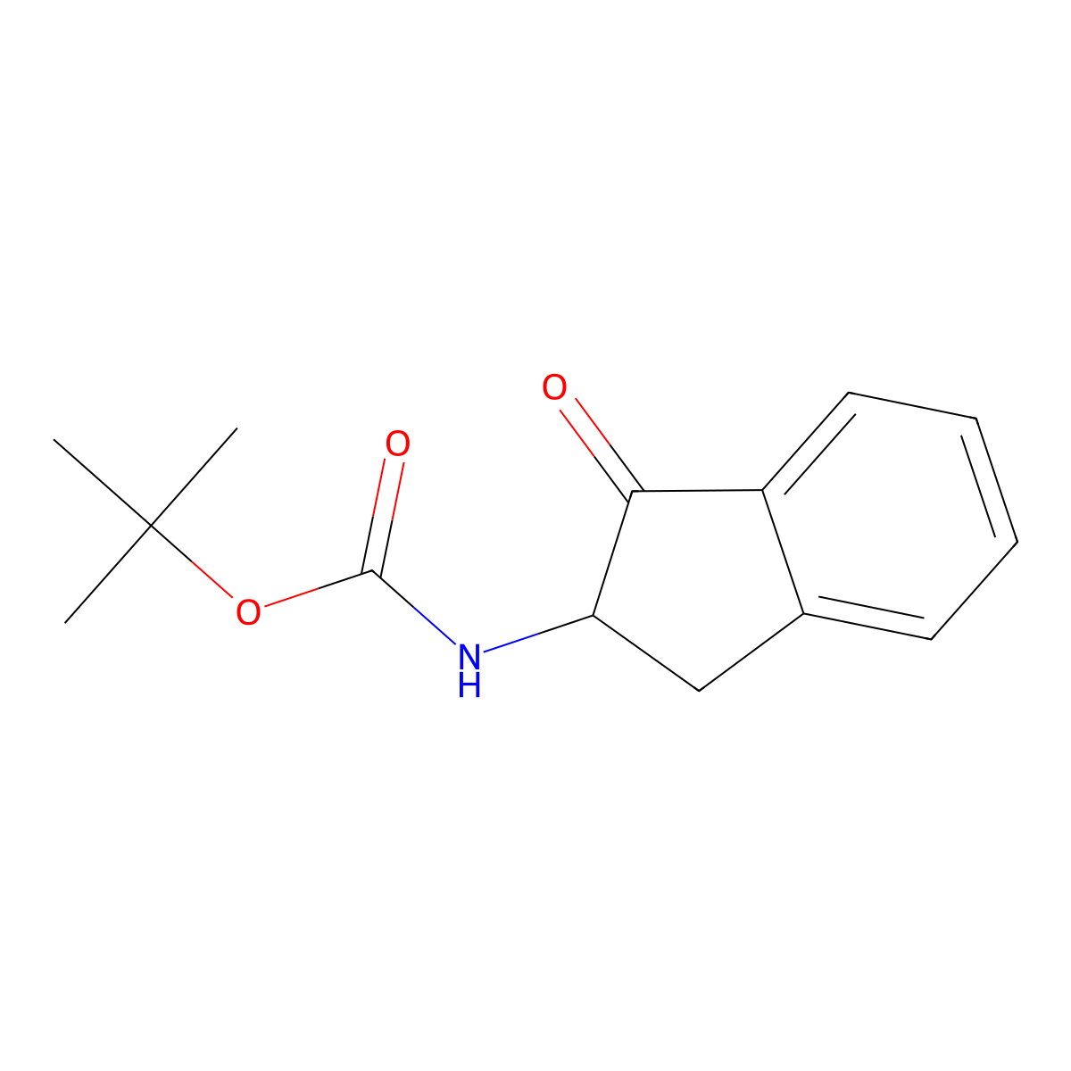 tert-butyl N-(1-oxo-2,3-dihydro-1H-inden-2-yl)carbamate molecular structure, CAS 2655608-66-3
