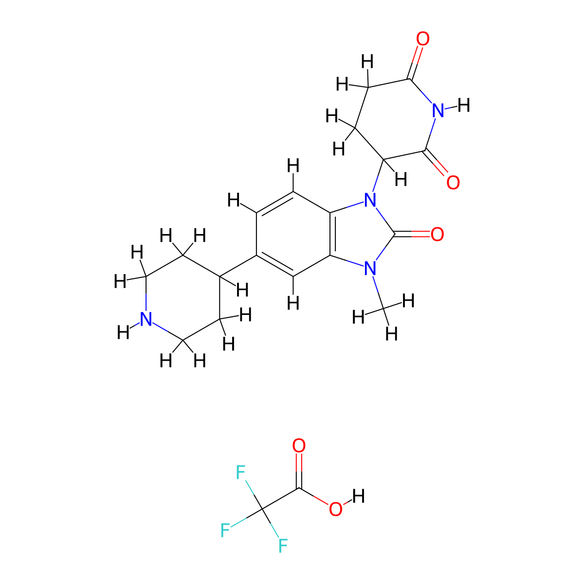 2,6-Piperidinedione,3-[2,3-dihydro-3-methyl-2-oxo-5-(4-piperidinyl)-1H-benzimidazol-1-yl]-,2,2,2-trifluoroacetate(1:1) molecular structure, CAS 2655645-78-4