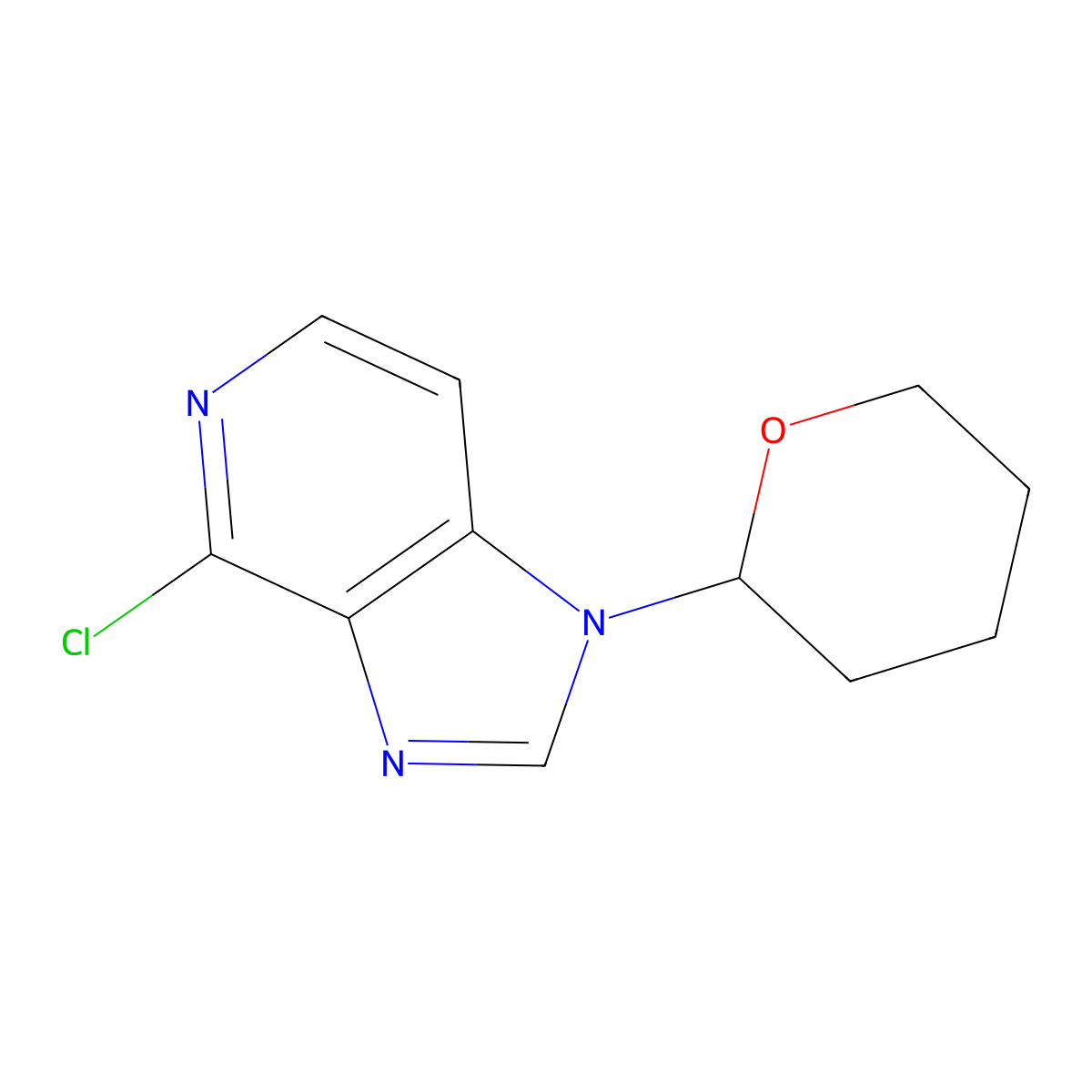 4-Chloro-1-tetrahydropyran-2-YL-imidazo[4,5-C]pyridine molecular structure, CAS 2655654-13-8