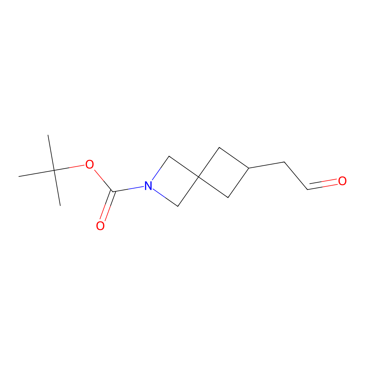 Tert-butyl 6-(2-oxoethyl)-2-azaspiro(3.3)heptane-2-carboxylate molecular structure, CAS 2655660-64-1