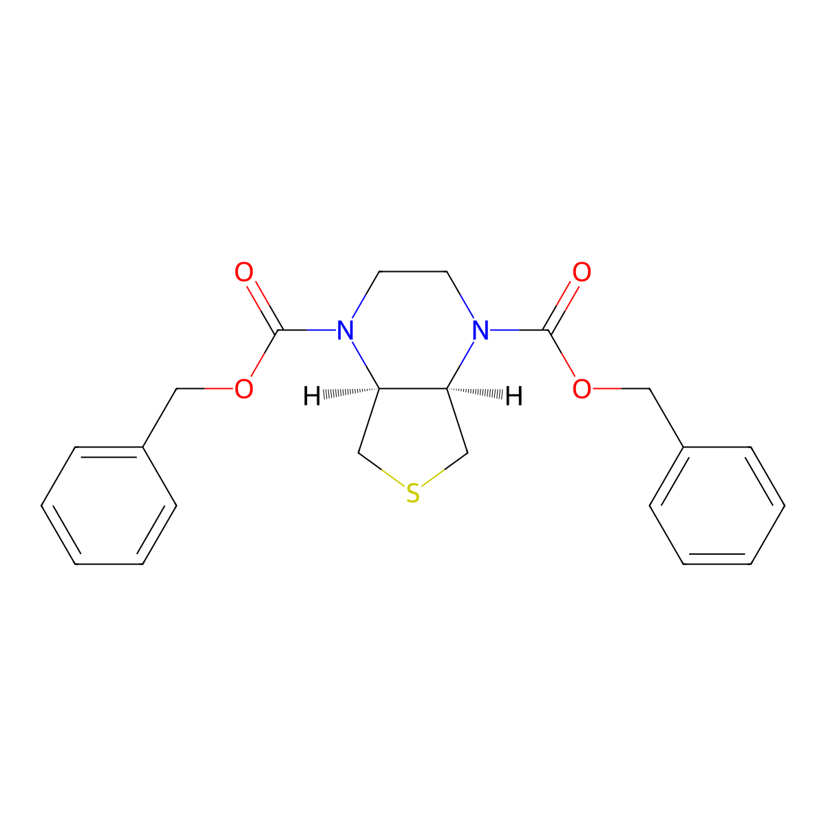 dibenzyl (4aR,7aS)-hexahydrothieno[3,4-b]pyrazine-1,4-dicarboxylate molecular structure, CAS 2655727-18-5
