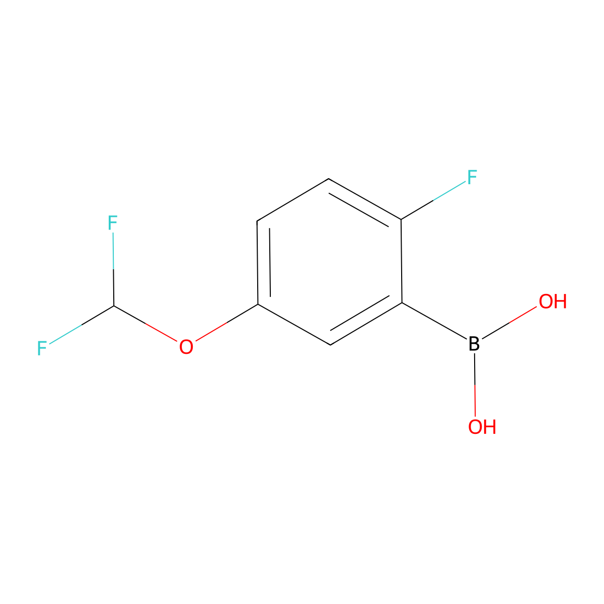 [5-(Difluoromethoxy)-2-fluorophenyl]boronic acid molecular structure, CAS 2655731-38-5