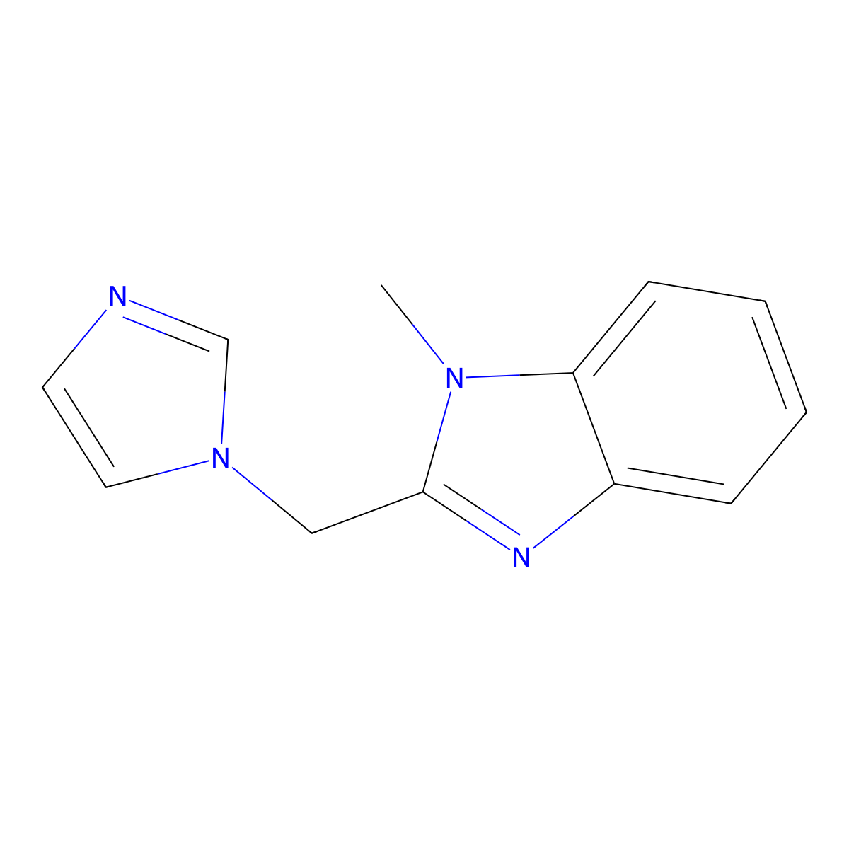 2-(Imidazol-1-ylmethyl)-1-methylbenzimidazole molecular structure, CAS 26558-95-2