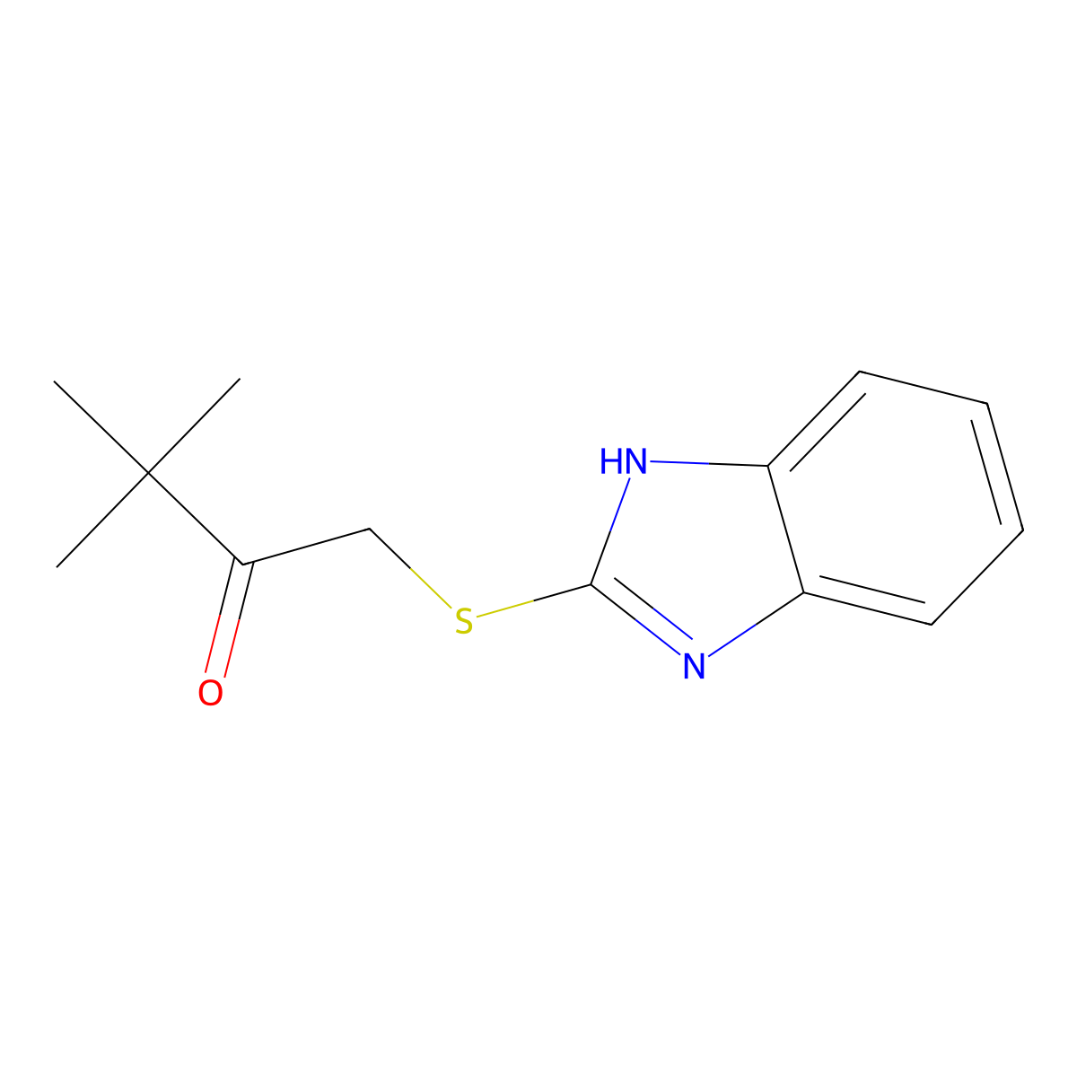 1-(1H-benzimidazol-2-ylsulfanyl)-3,3-dimethyl-2-butanone molecular structure, CAS 26559-22-8