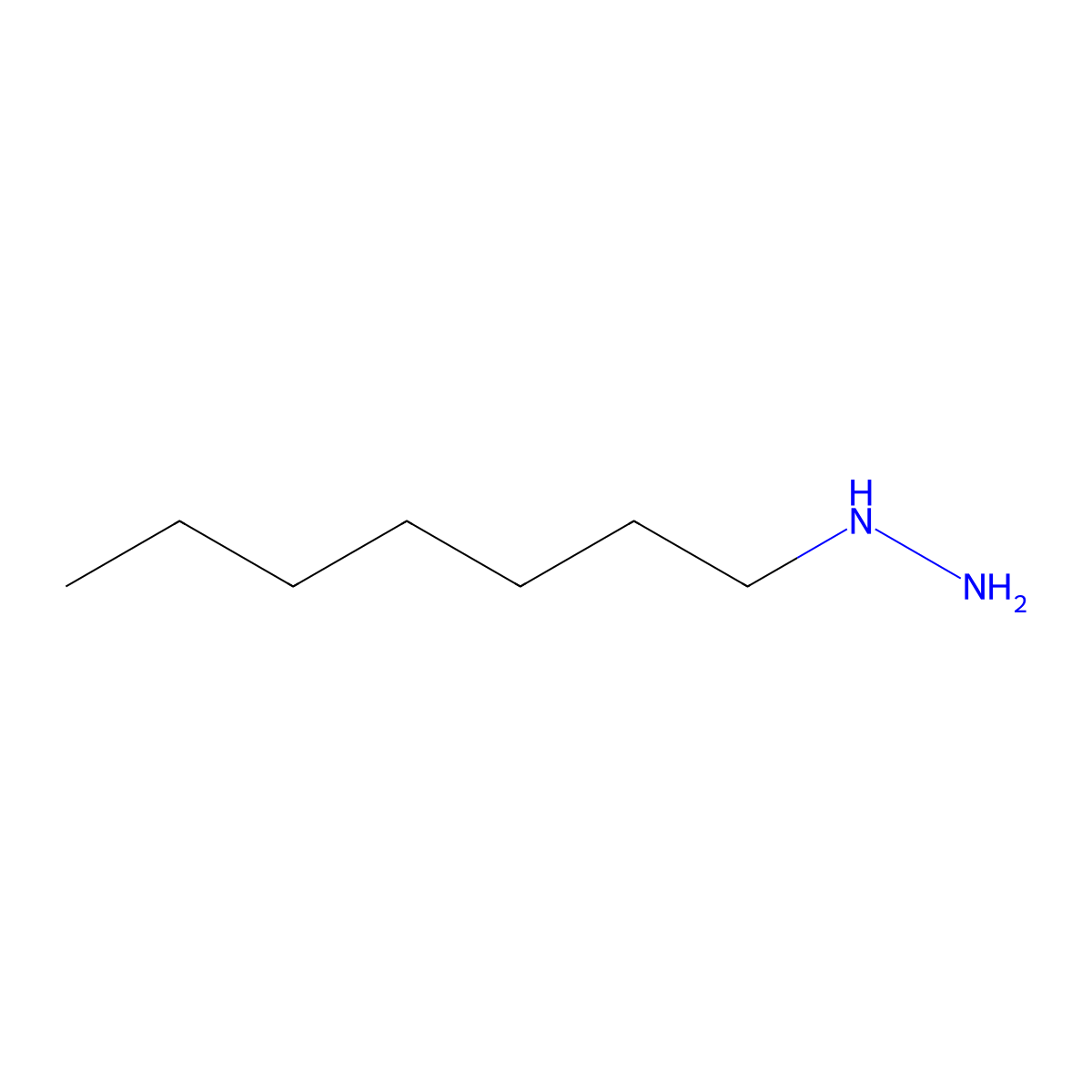 Heptylhydrazine molecular structure, CAS 2656-72-6