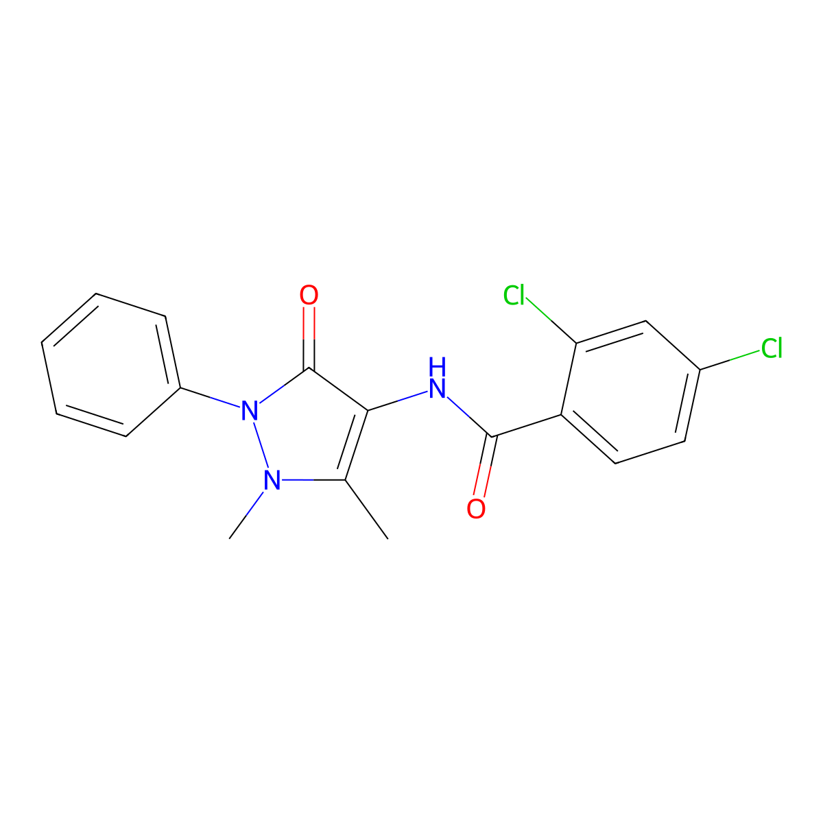 2,4-Dichloro-N-(1,5-dimethyl-3-oxo-2-PH-2,3-dihydro-1H-pyrazol-4-YL)-benzamide molecular structure, CAS 2656-94-2