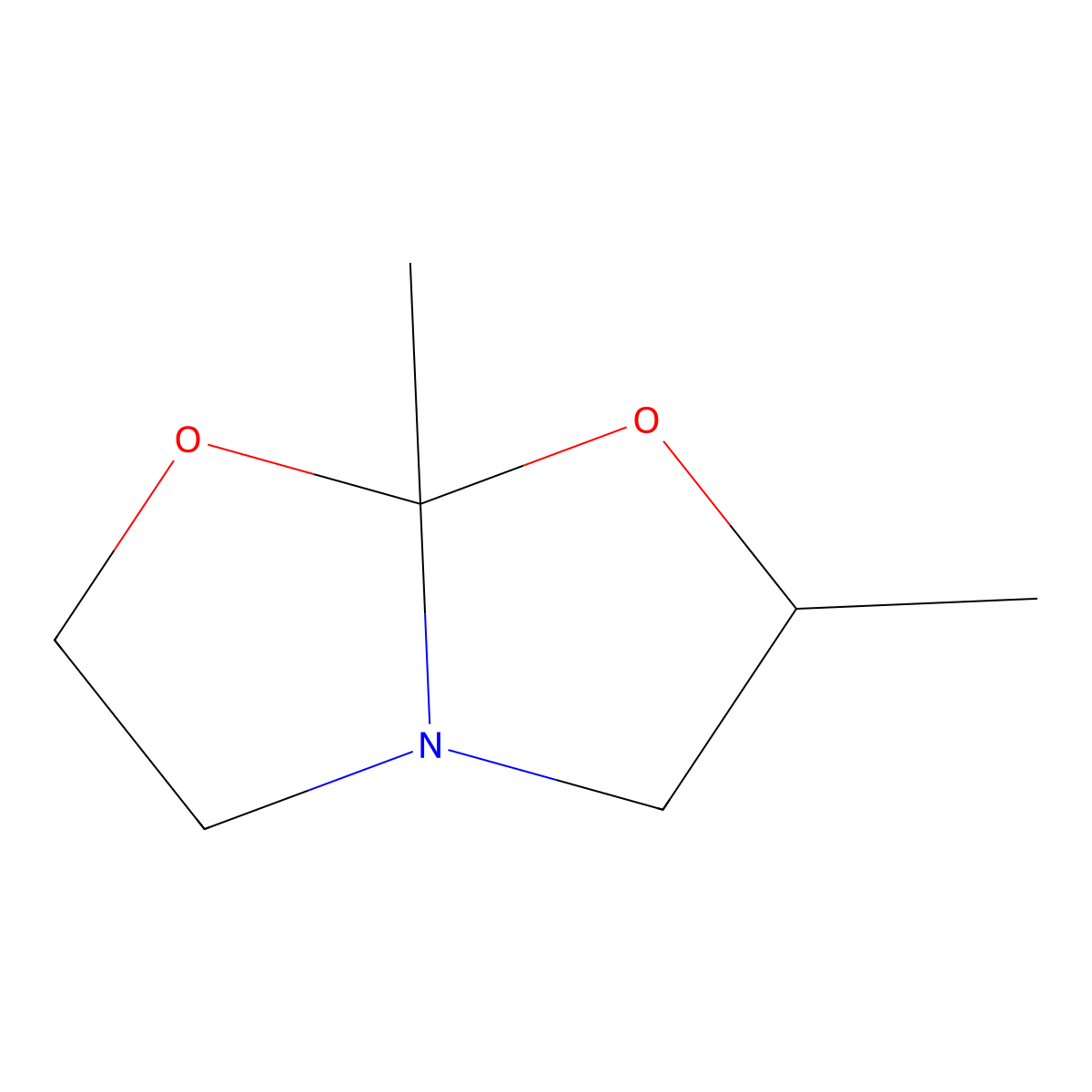 Tetrahydro-2,7a-dimethyl-7aH-oxazolo[2,3-b]oxazole molecular structure, CAS 26562-68-5
