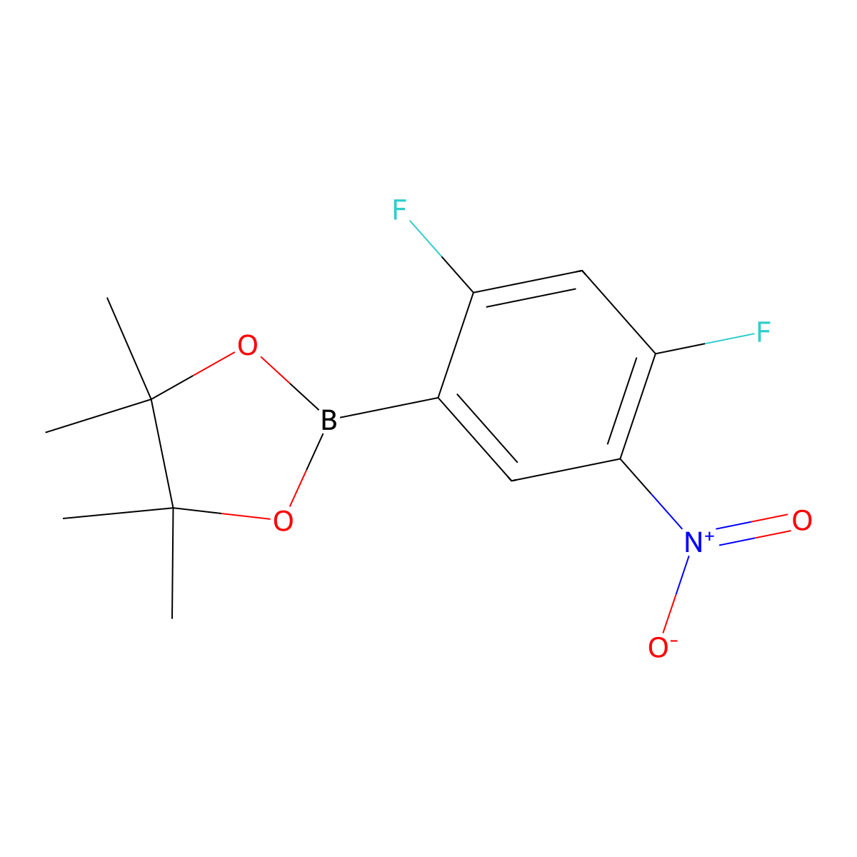 2-(2,4-Difluoro-5-nitrophenyl)-4,4,5,5-tetramethyl-1,3,2-dioxaborolane molecular structure, CAS 2656373-19-0