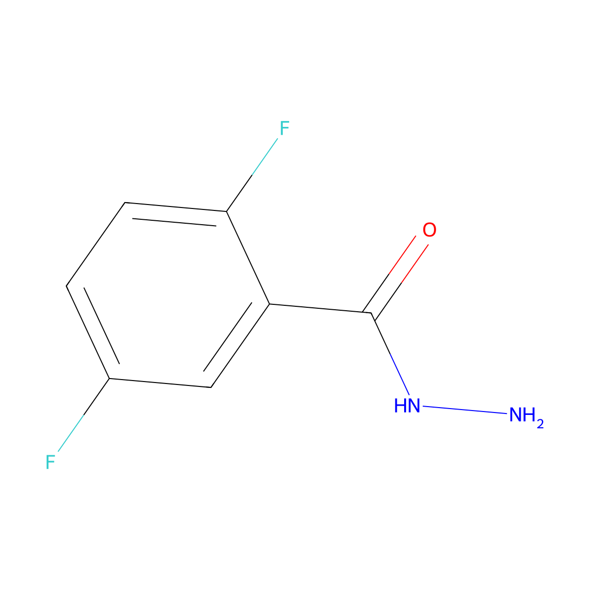 2,5-Difluorobenzohydrazide molecular structure, CAS 265644-03-9