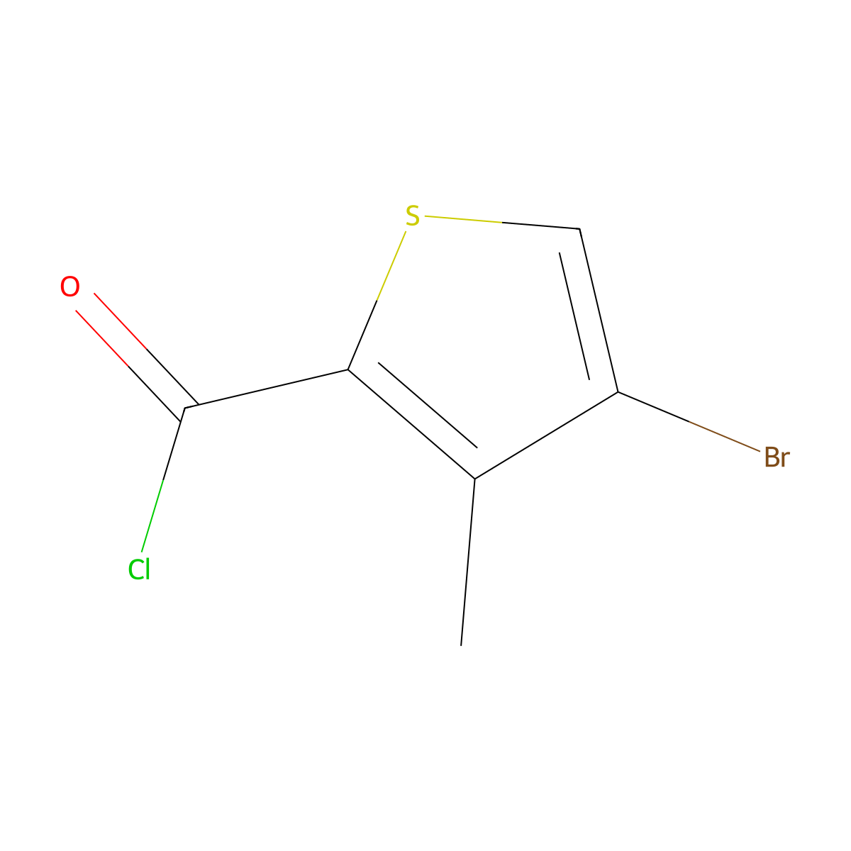 4-Bromo-3-methylthiophene-2-carbonyl chloride molecular structure, CAS 265652-36-6