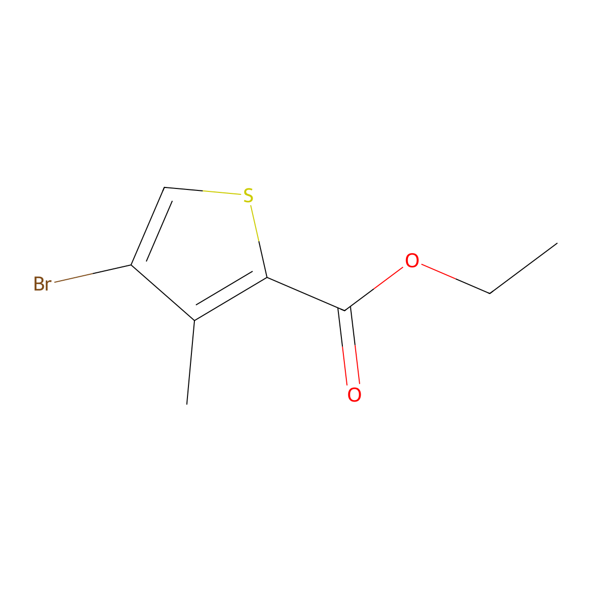 Ethyl 4-bromo-3-methylthiophene-2-carboxylate molecular structure, CAS 265652-37-7