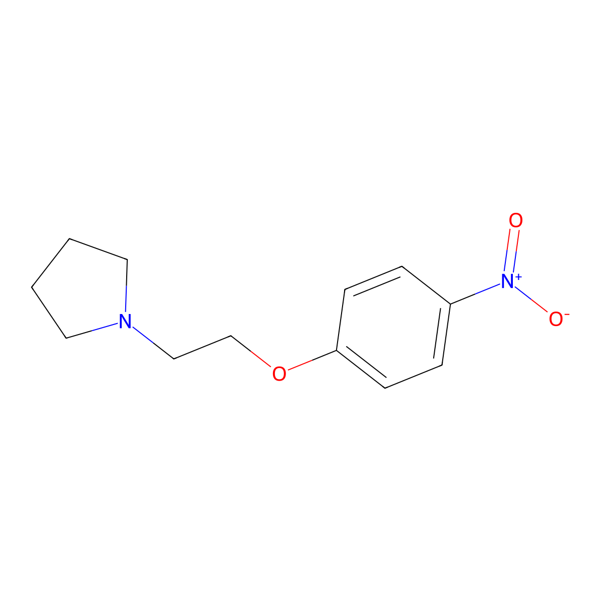 1-(2-(4-Nitrophenoxy)ethyl)pyrrolidine molecular structure, CAS 265654-77-1