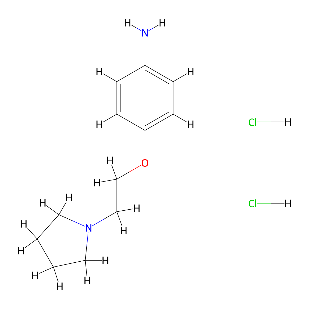 4-(2-Pyrrolidin-1-yl-ethoxy)-phenylamine dihydrochloride molecular structure, CAS 265654-78-2