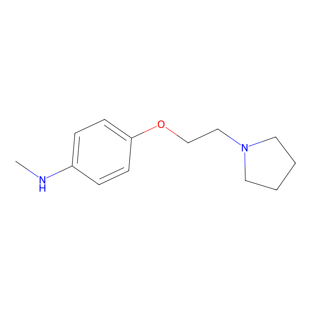 N-methyl-4-[2-(pyrrolidin-1-yl)ethoxy]aniline molecular structure, CAS 265654-80-6