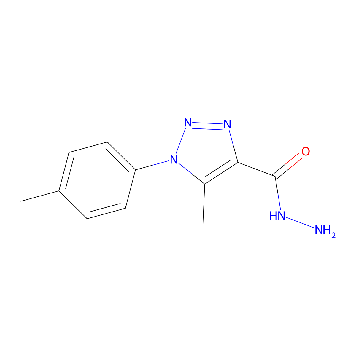5-methyl-1-(4-methylphenyl)-1H-1,2,3-triazole-4-carbohydrazide molecular structure, CAS 265657-41-8