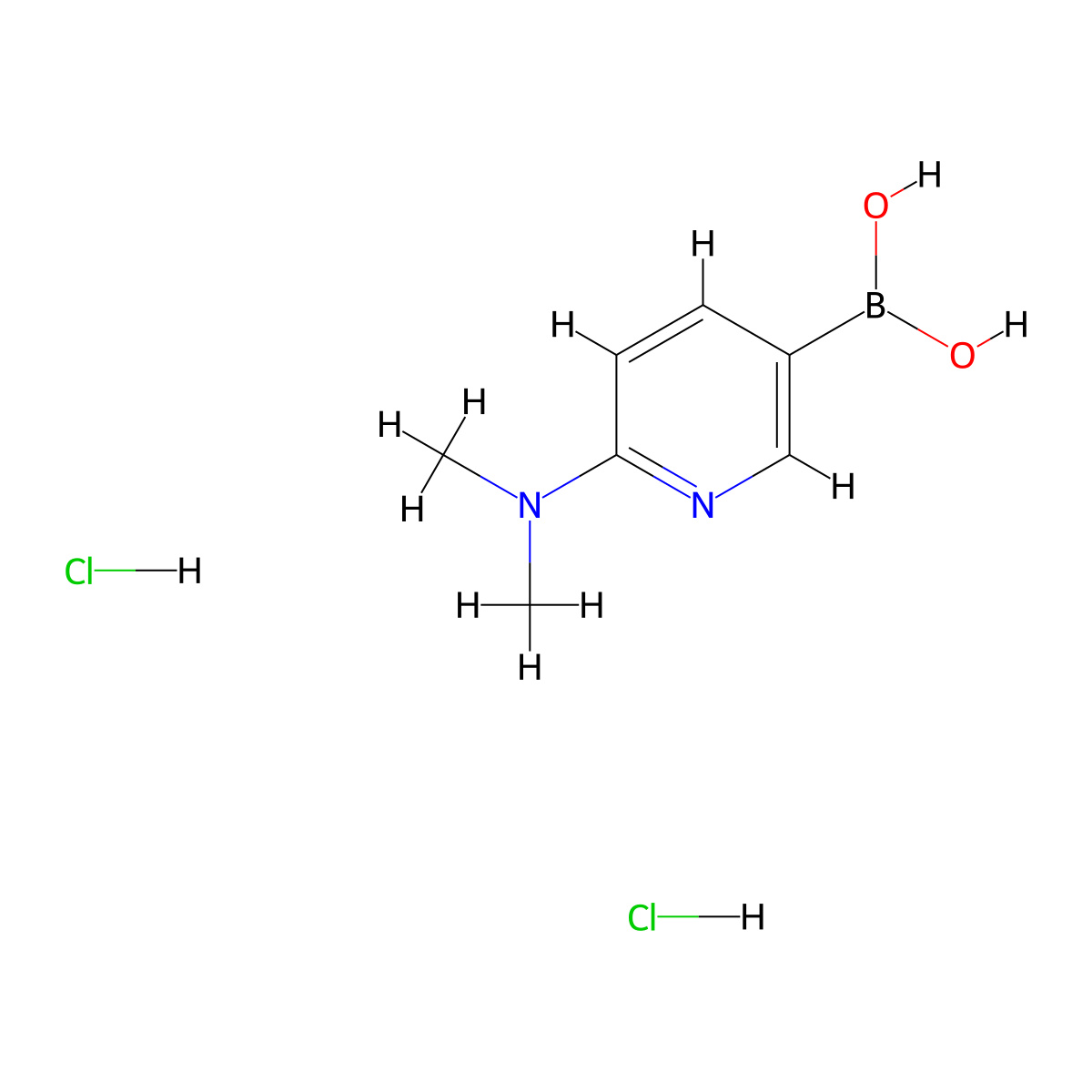 2-(N,N-Dimethylamino)Pyridine-5-Boronic Acid Dihydrochloride molecular structure, CAS 265664-54-8