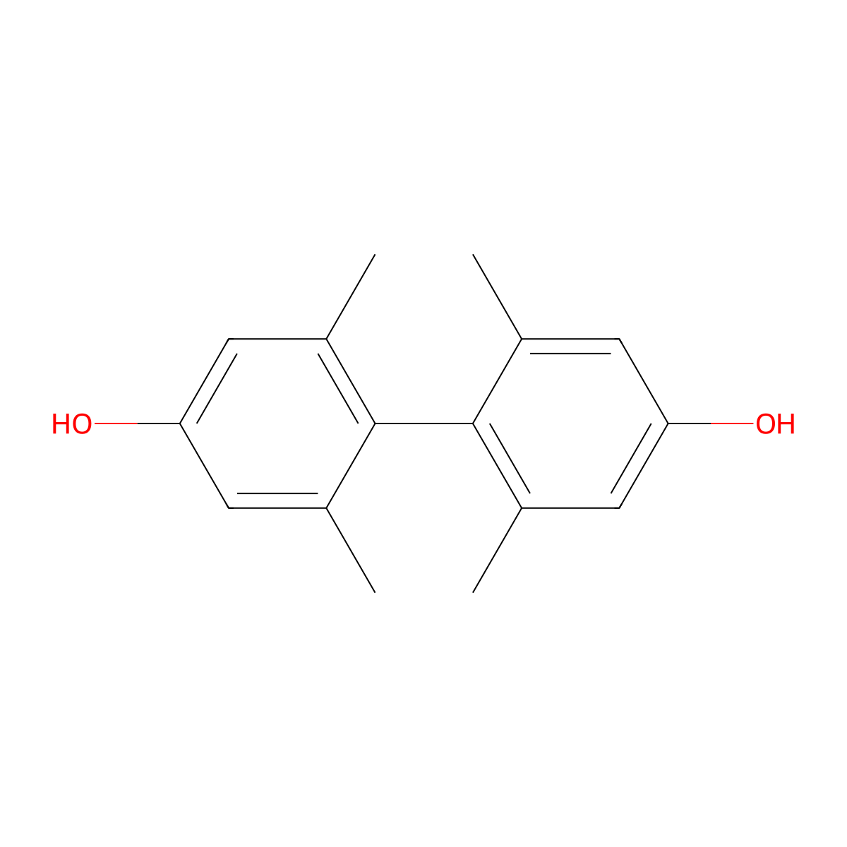 2,2',6,6'-Tetramethyl(1,1'-biphenyl)-4,4'-diol molecular structure, CAS 26567-11-3
