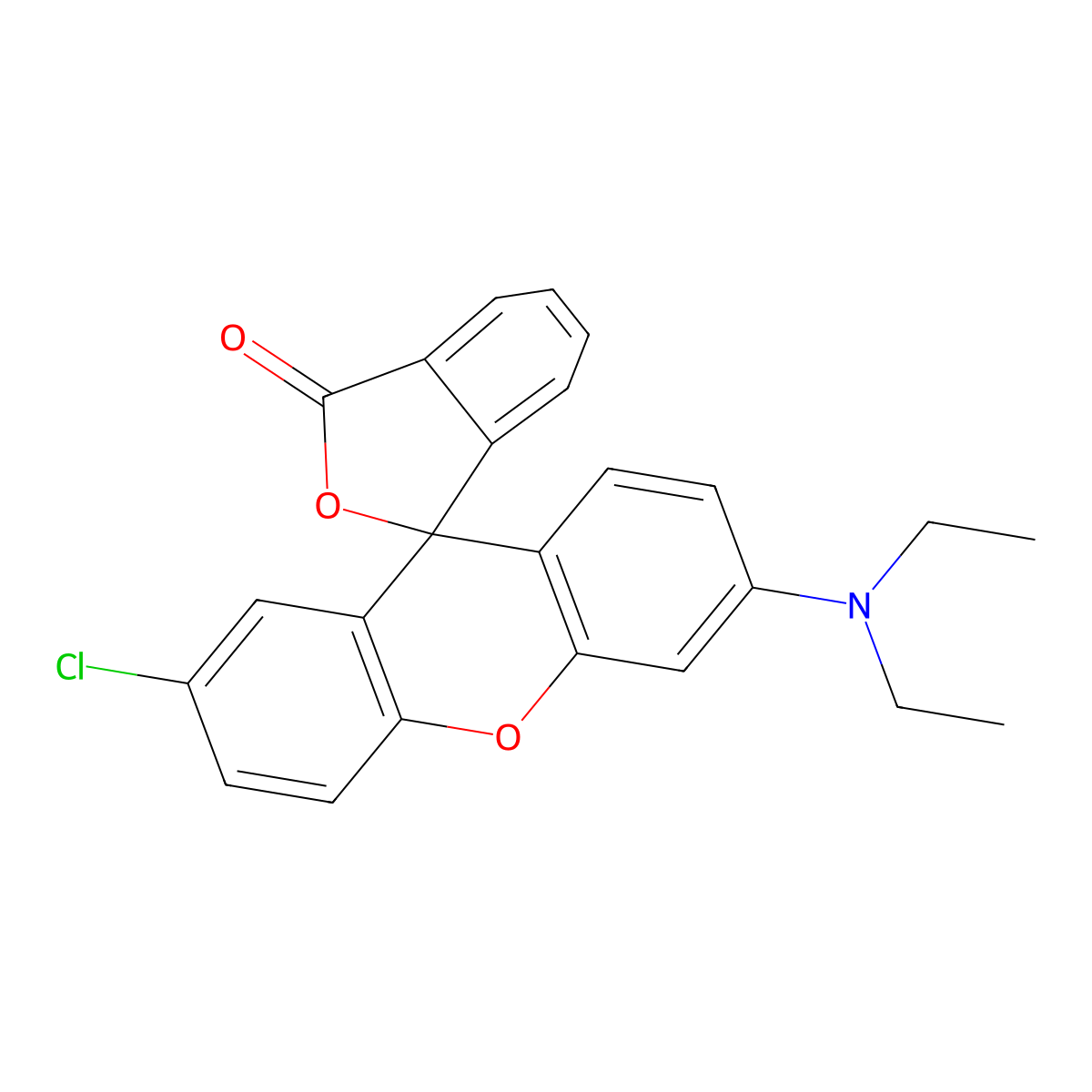 Spiro[isobenzofuran-1(3H),9'-[9H]xanthen]-3-one, 2'-chloro-6'-(diethylamino)- molecular structure, CAS 26567-23-7